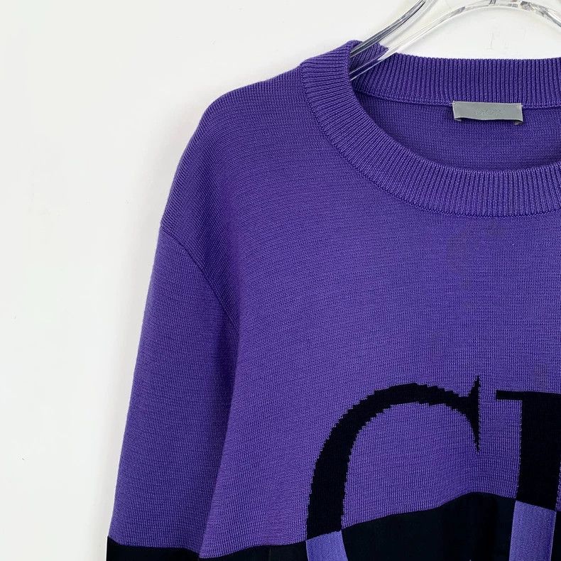 Dior Dior Color-blocked letter inlaid wool round-neck long-sleev Size US XL / EU 56 / 4 - 3 Thumbnail