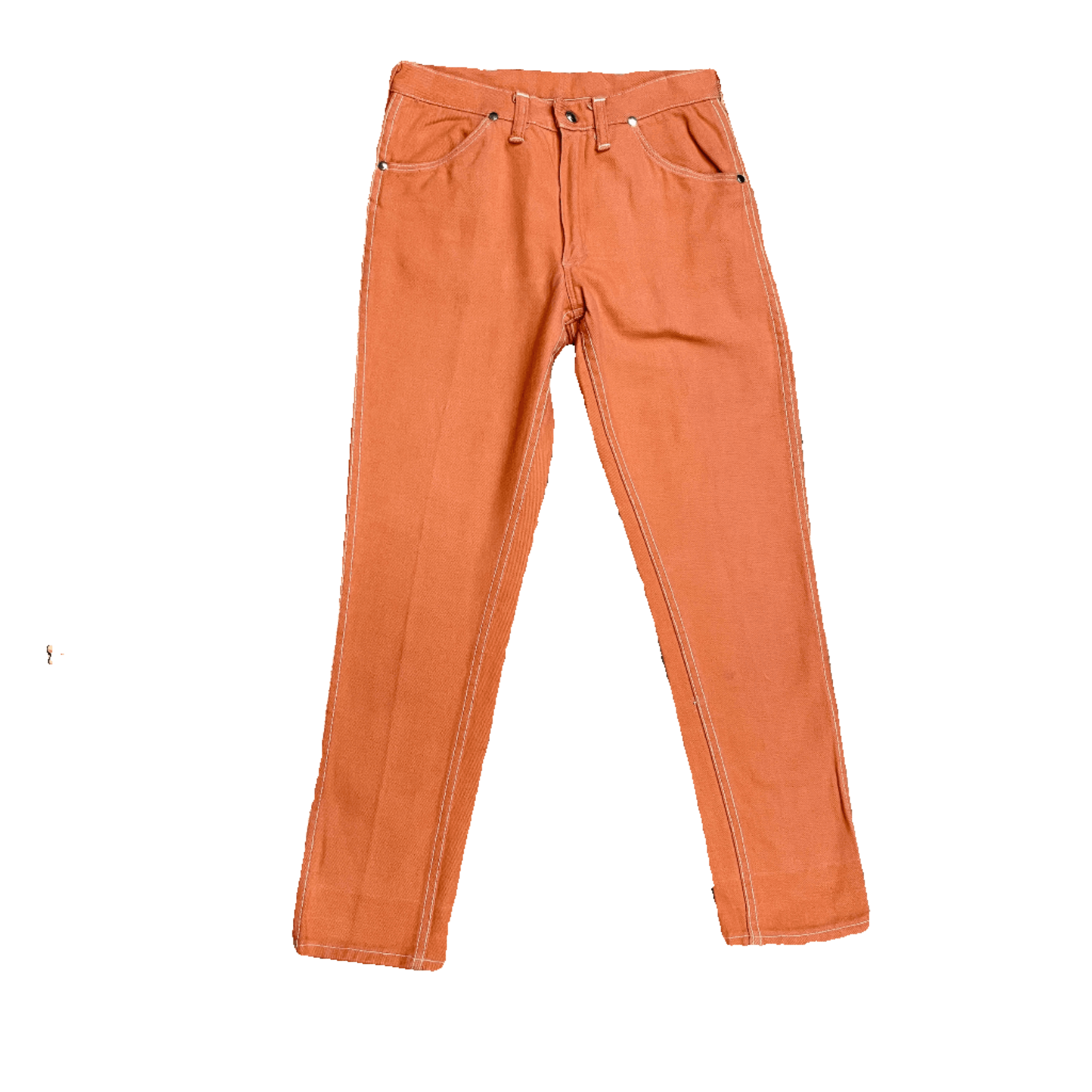 Wrangler RARE 60s Wrangler Sanforized Blue Bell Made In Canada Creamsicle Coloured Twill Trousers With Lightning Zipper Size 28" Size US 28 / EU 44 - 1 Thumbnail