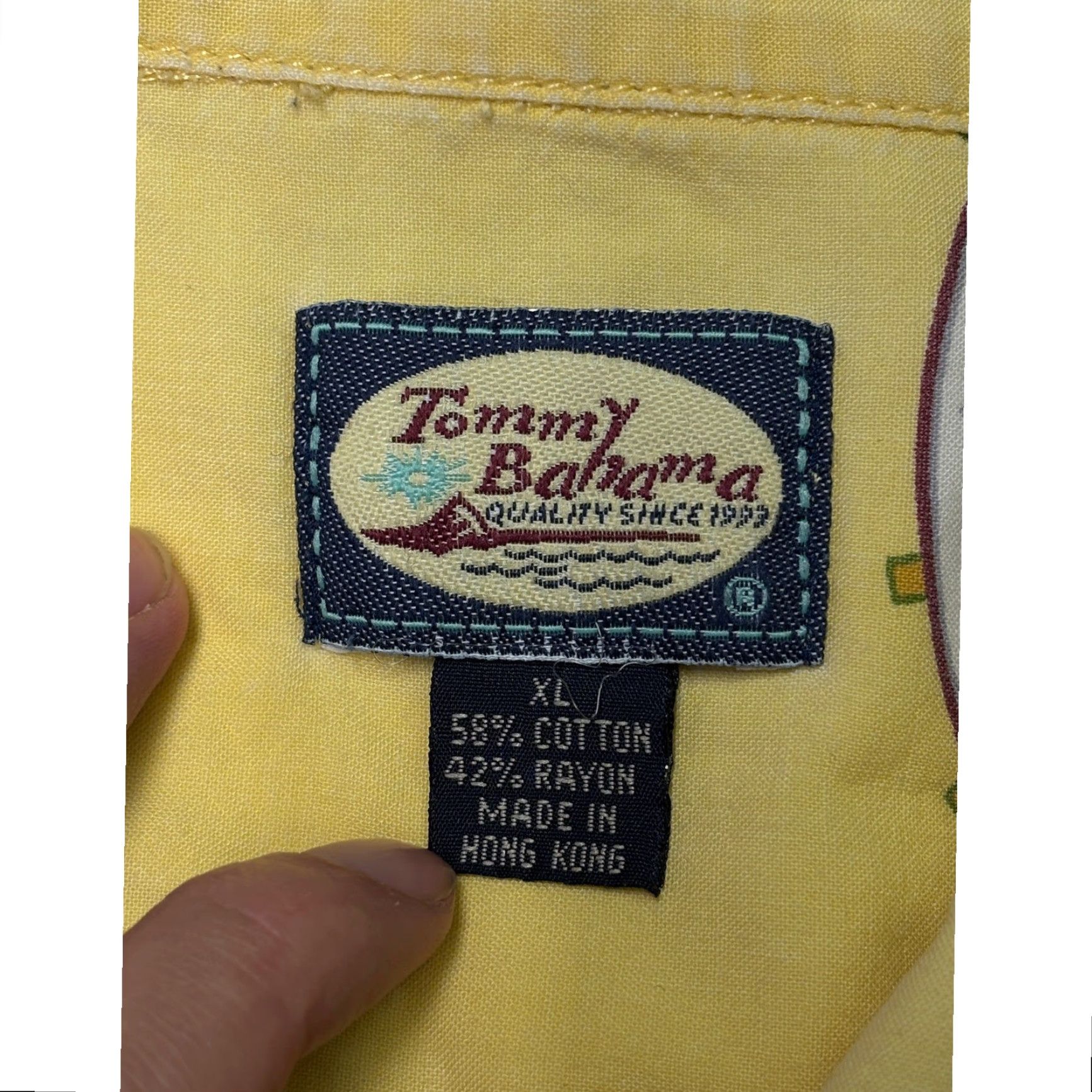Tommy Bahama Tommy Bahama Shirt Mens Yellow Cocktail Print Short Sleeve Button-Up XL Shirt Size US XL / EU 56 / 4 - 3 Thumbnail