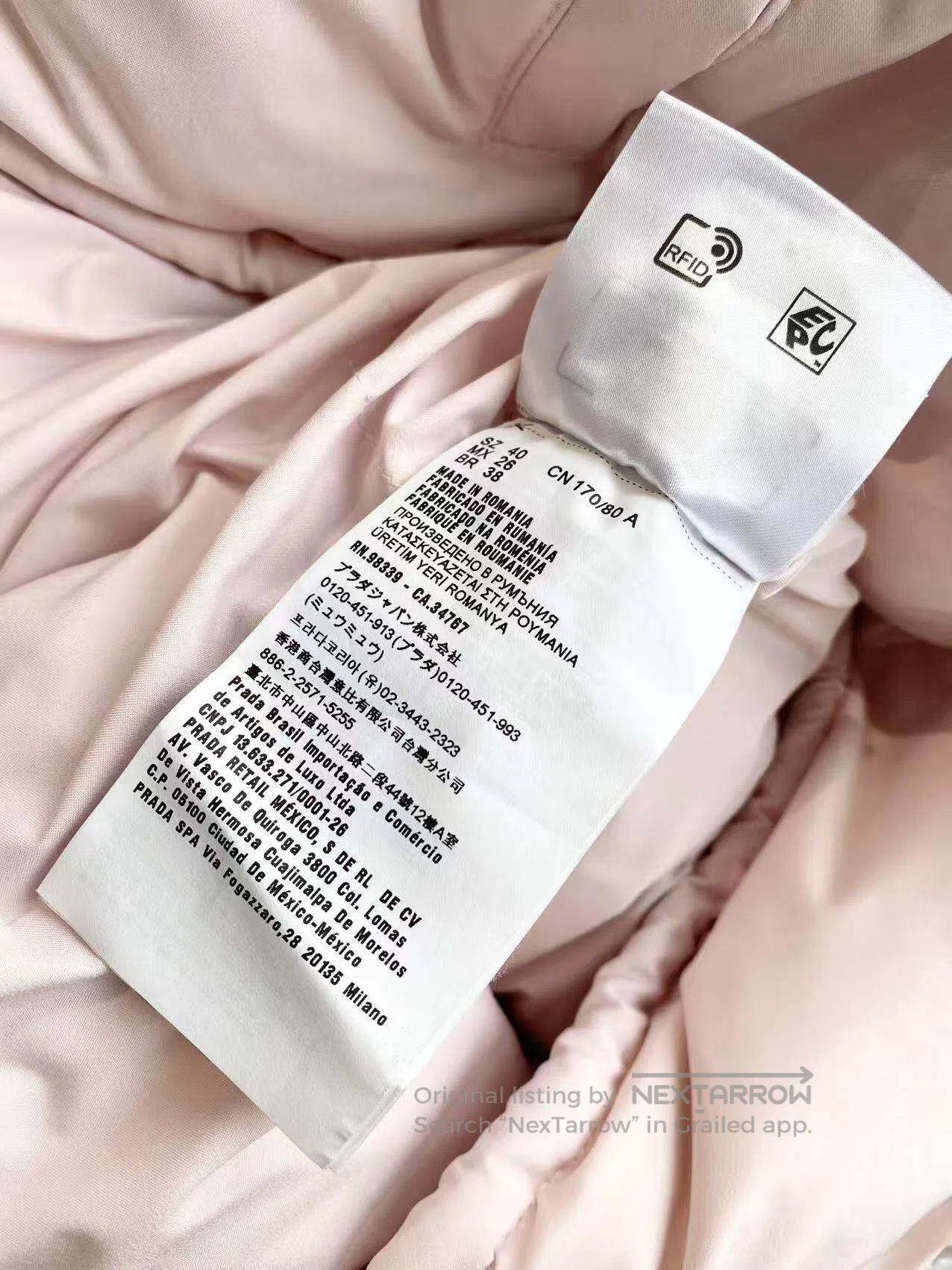 Miu Miu Miu Miu White logo pale pink down jacket| Size XS / US 0-2 / IT 36-38 - 5 Thumbnail