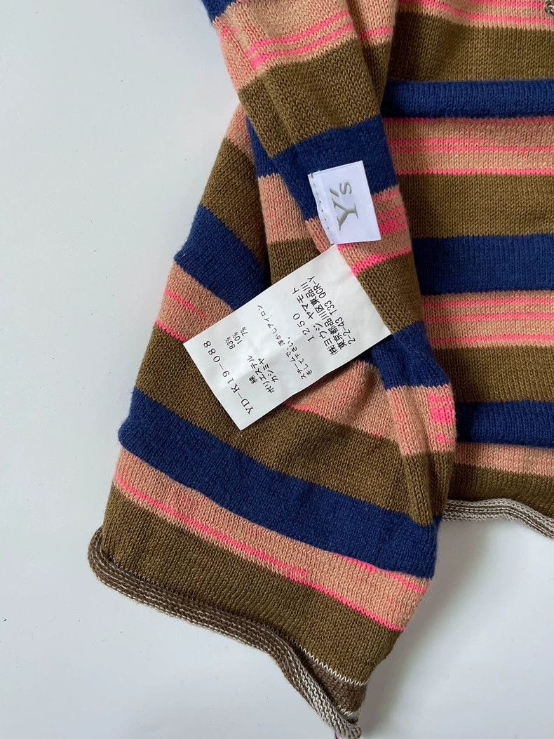 Y's Y's Upside-down striped fur-trimmed sweater Size US M / EU 48-50 / 2 - 6 Thumbnail