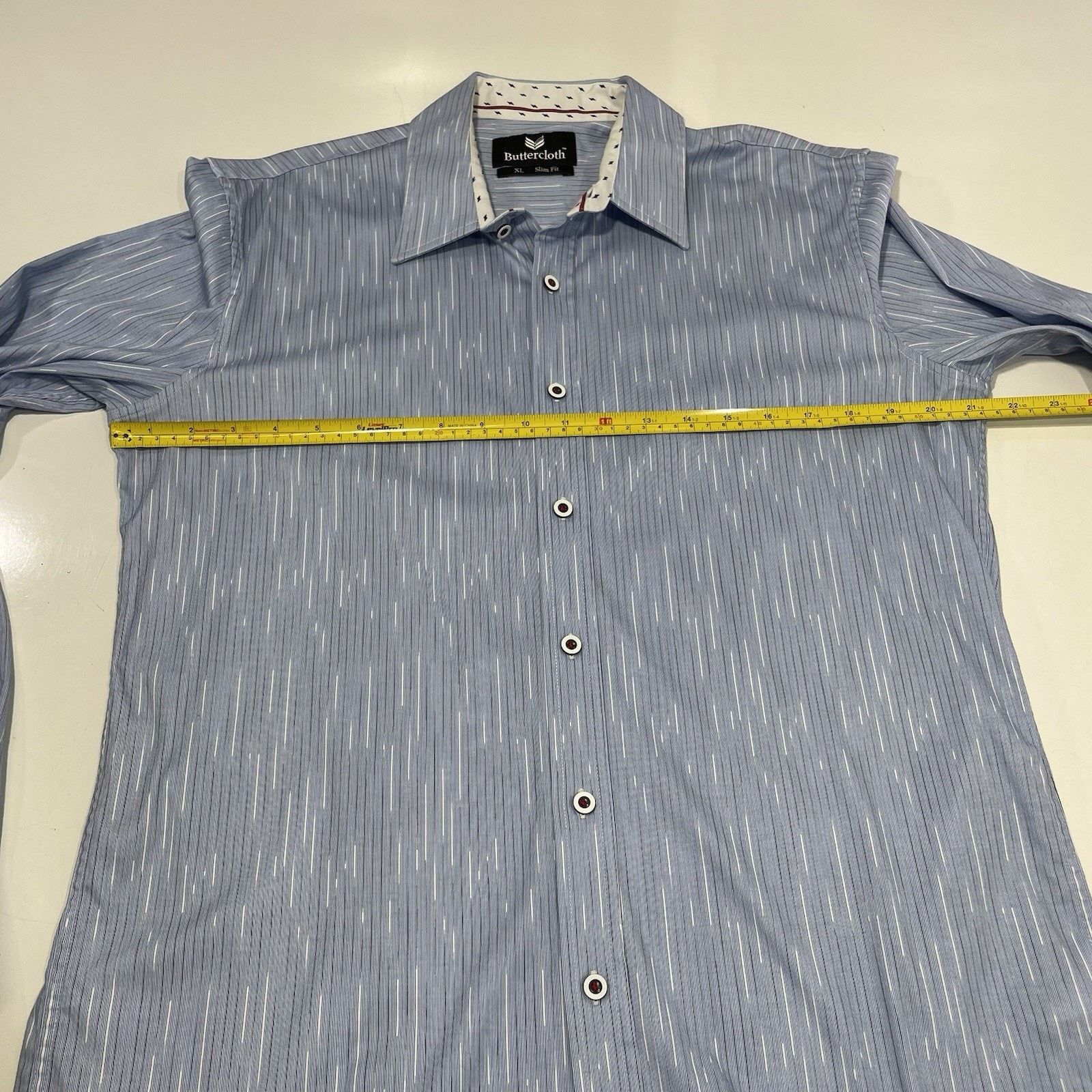 Acme Clothing Butter Cloth Shirt Men’s Slim Fit XL Blue Stripe Regular Fit Size US XL / EU 56 / 4 - 5 Thumbnail