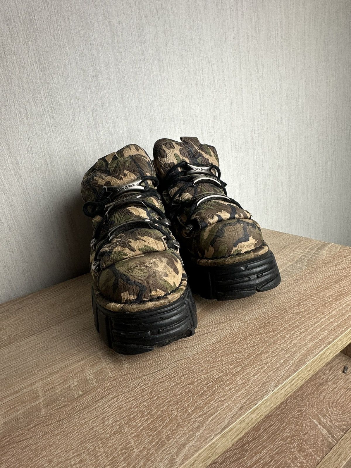 New Rock New Rock Camo Platform Boots - Rare Size US 9 / IT 39 - 16 Thumbnail