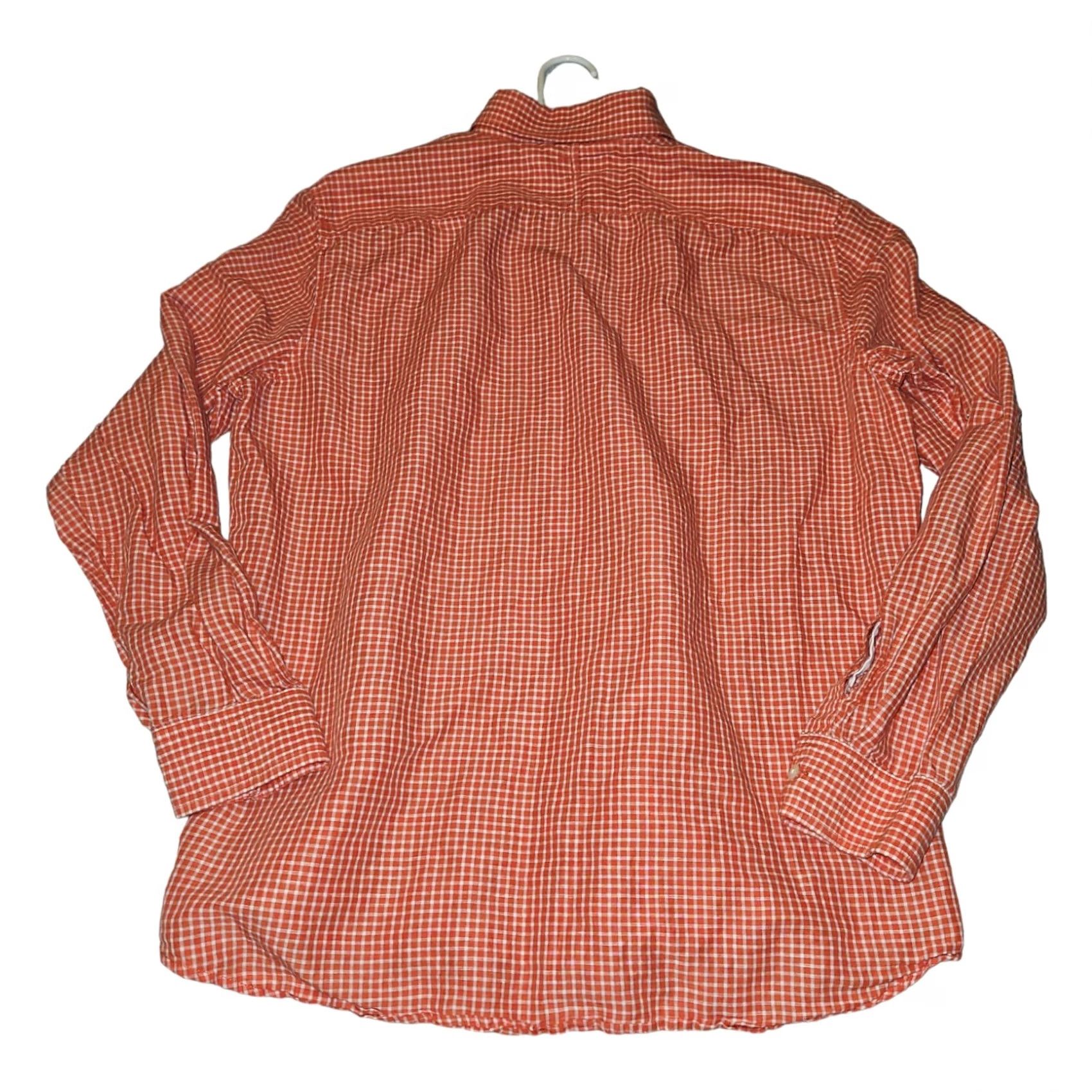 Banana Republic Banana Republic Button-Up Large Men's Burnt Orange Long Sleeve Check Classic Fit Shirt Size US L / EU 52-54 / 3 - 5 Thumbnail