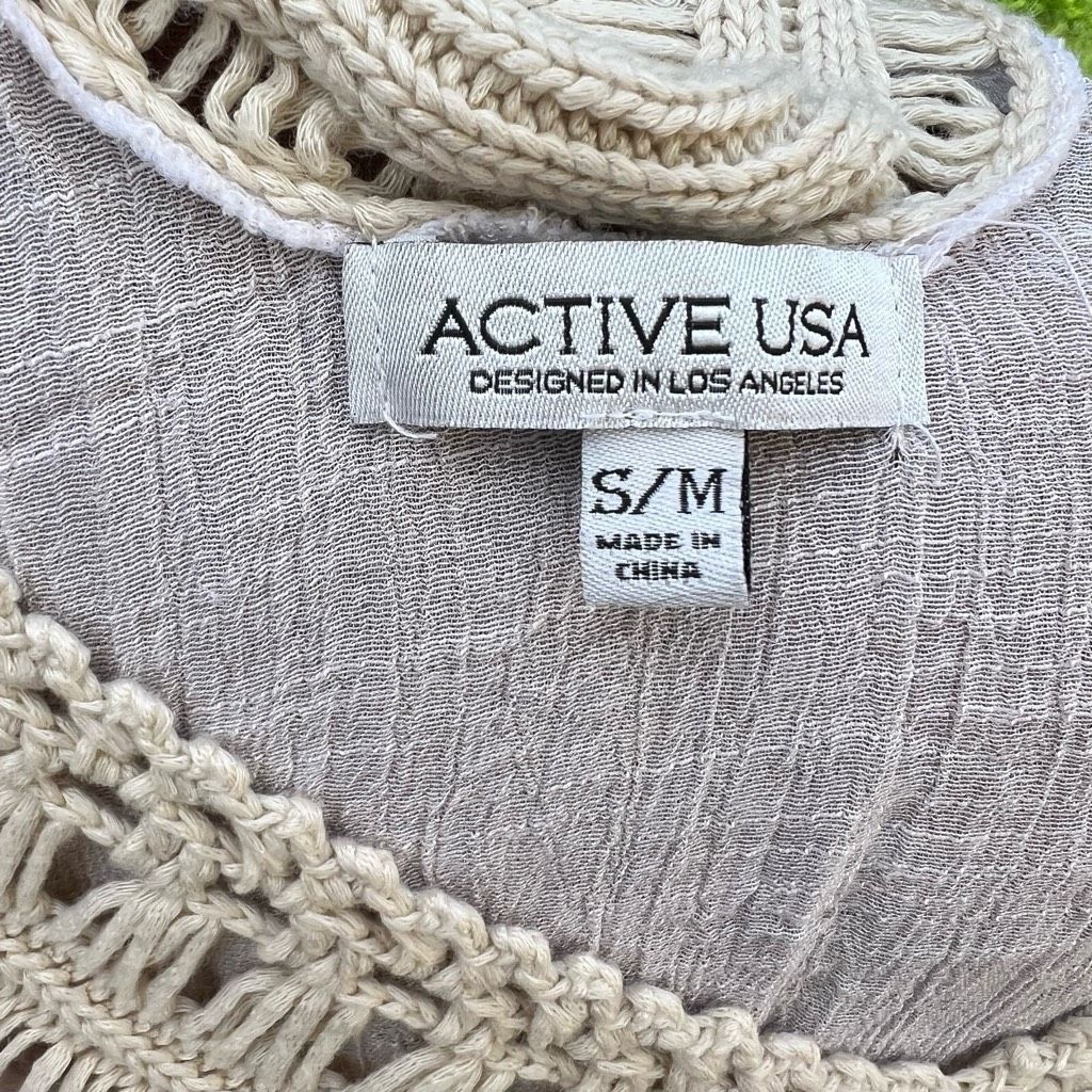 Other Active USA Boho Crochet Peasant Top Ibiza Festival Beach Cover Up, S/M Size S / US 4 / IT 40 - 6 Thumbnail