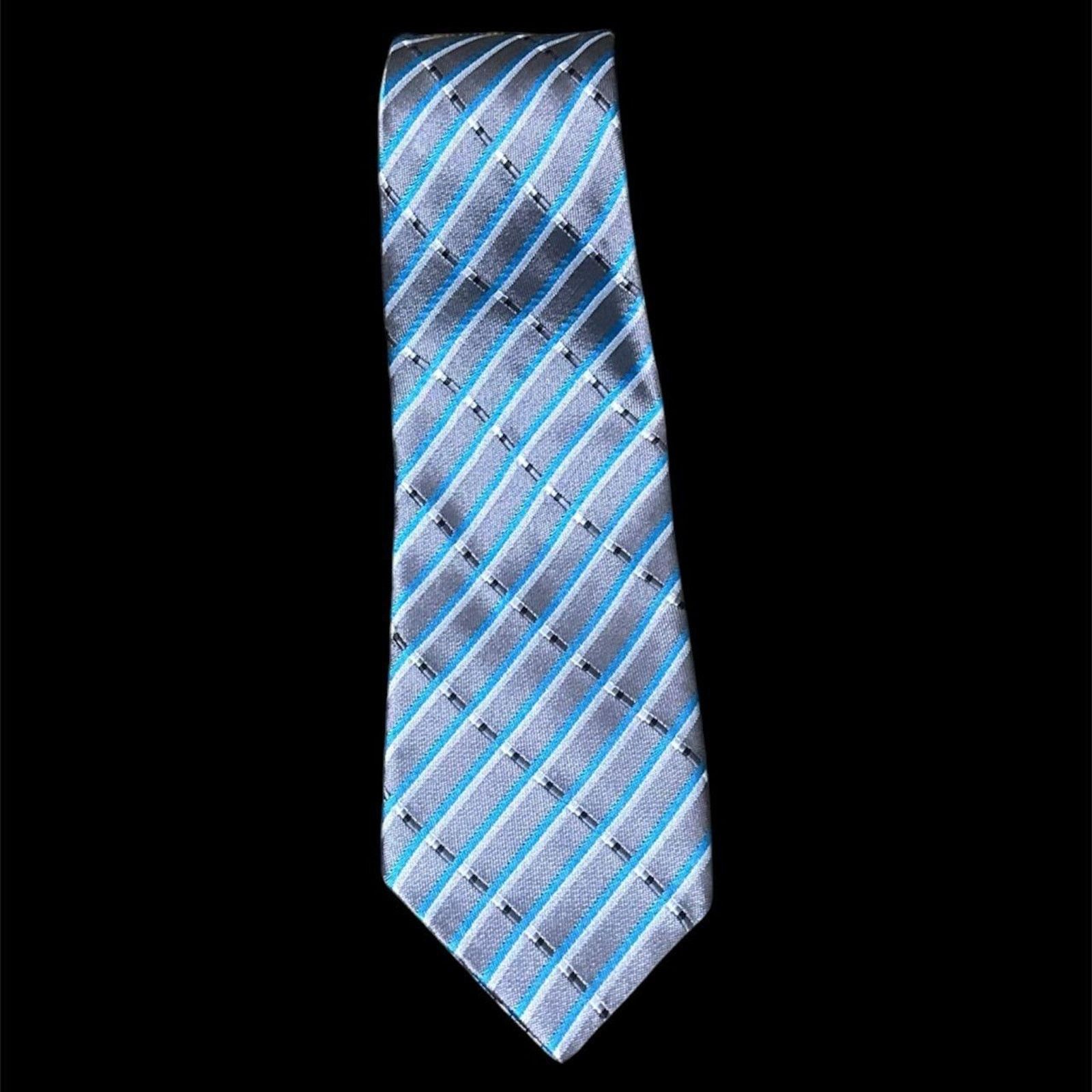 Other Gray blue striped tieclassic business Size ONE SIZE - 1 Thumbnail