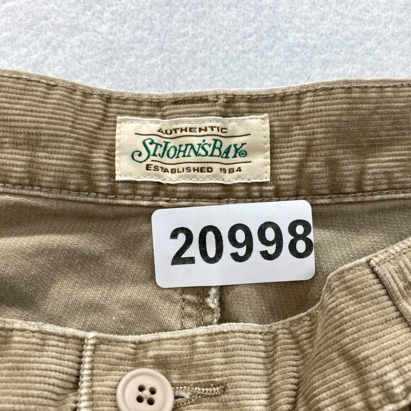 Vintage St Johns Bay Corduroy Pants Mens 36x29 Khaki Beige Straight Leg Mid Rise Casual Size US 36 / EU 52 - 4 Thumbnail