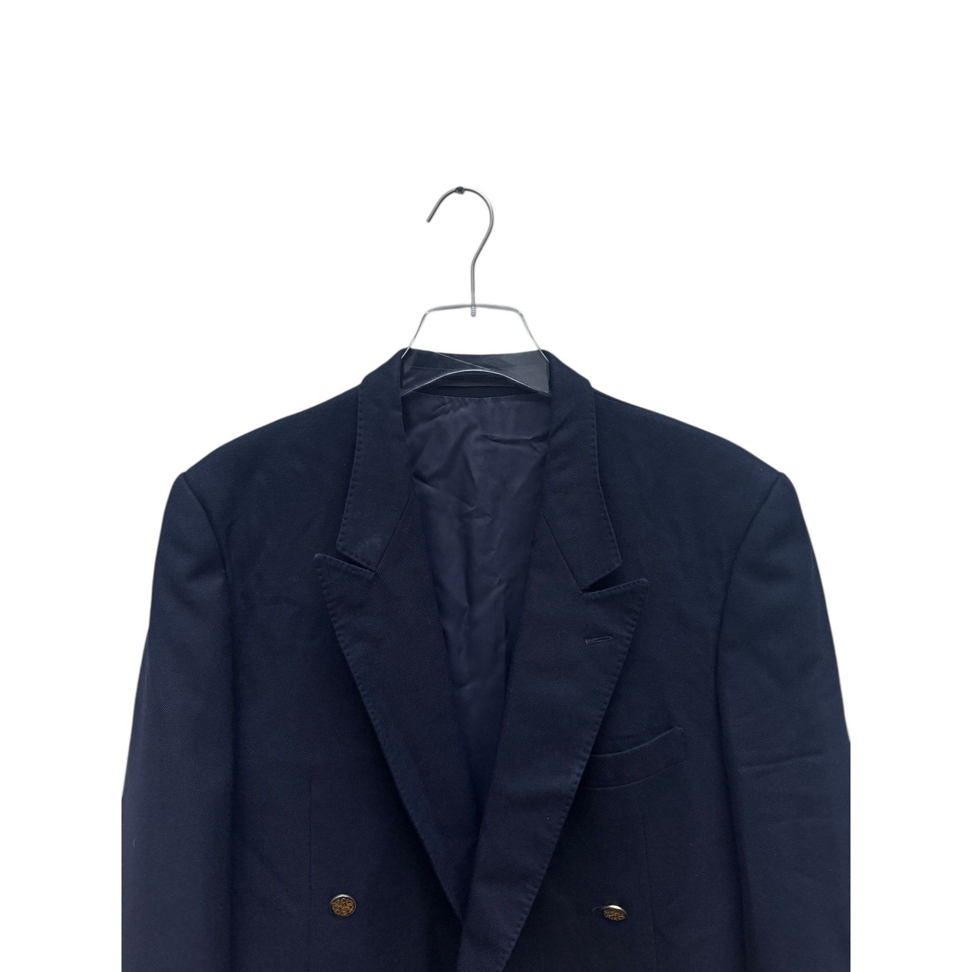 Yves Saint Laurent Navy Wool Double-Breasted Blazer Size 42R - 2 Thumbnail