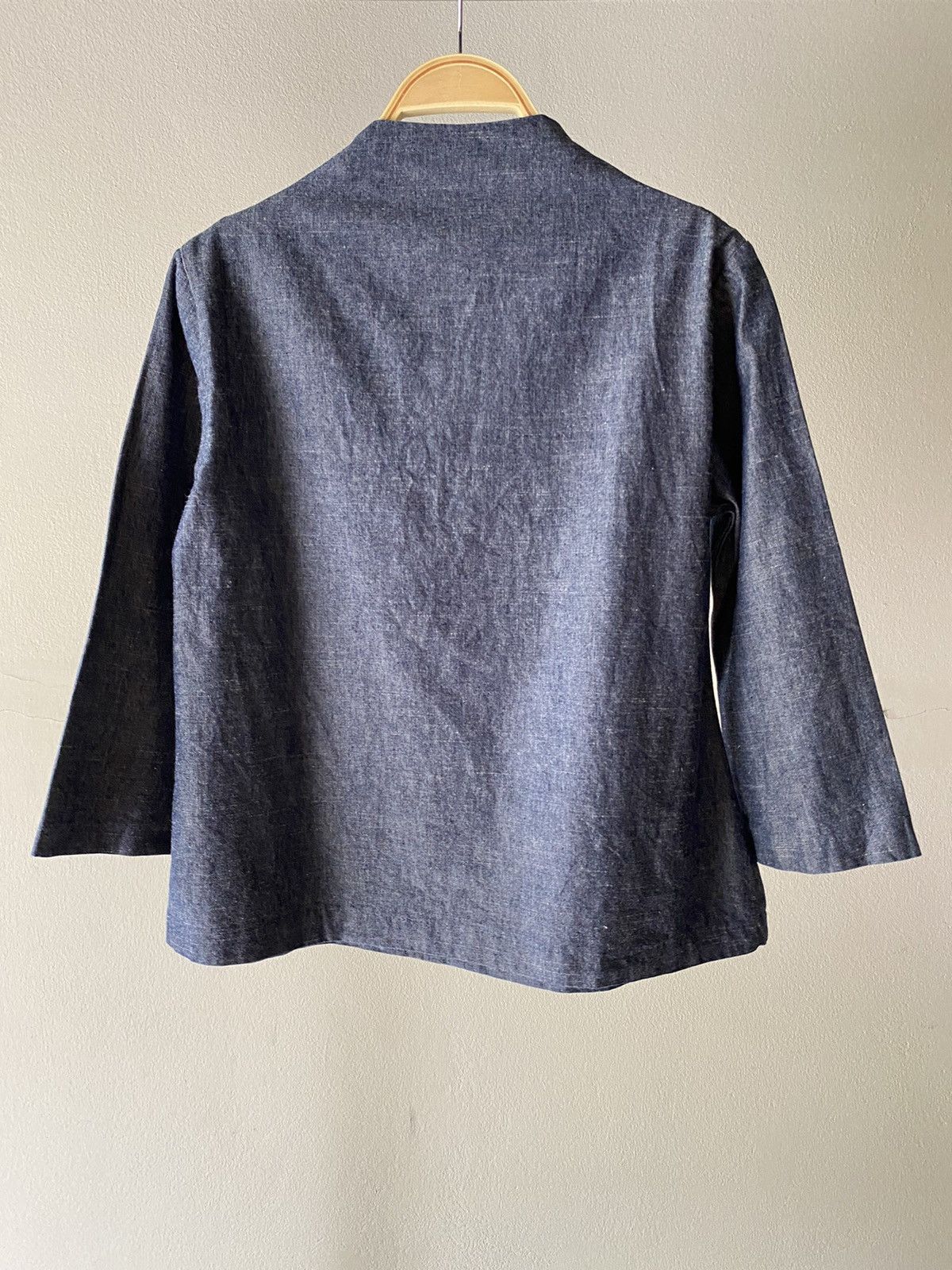 Designer Honore Mandarin Collar Linen Top Size XS / US 0-2 / IT 36-38 - 6 Thumbnail
