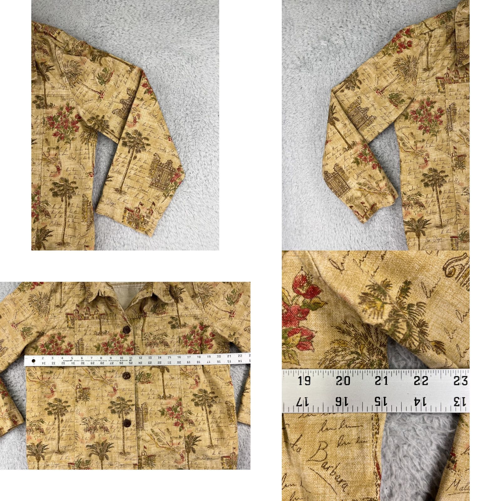 Vintage Drapers & Damons Shirt Womens L Yellow Floral Palm Crop Cotton Button-Up Shirt Size L / US 10 / IT 46 - 8 Thumbnail