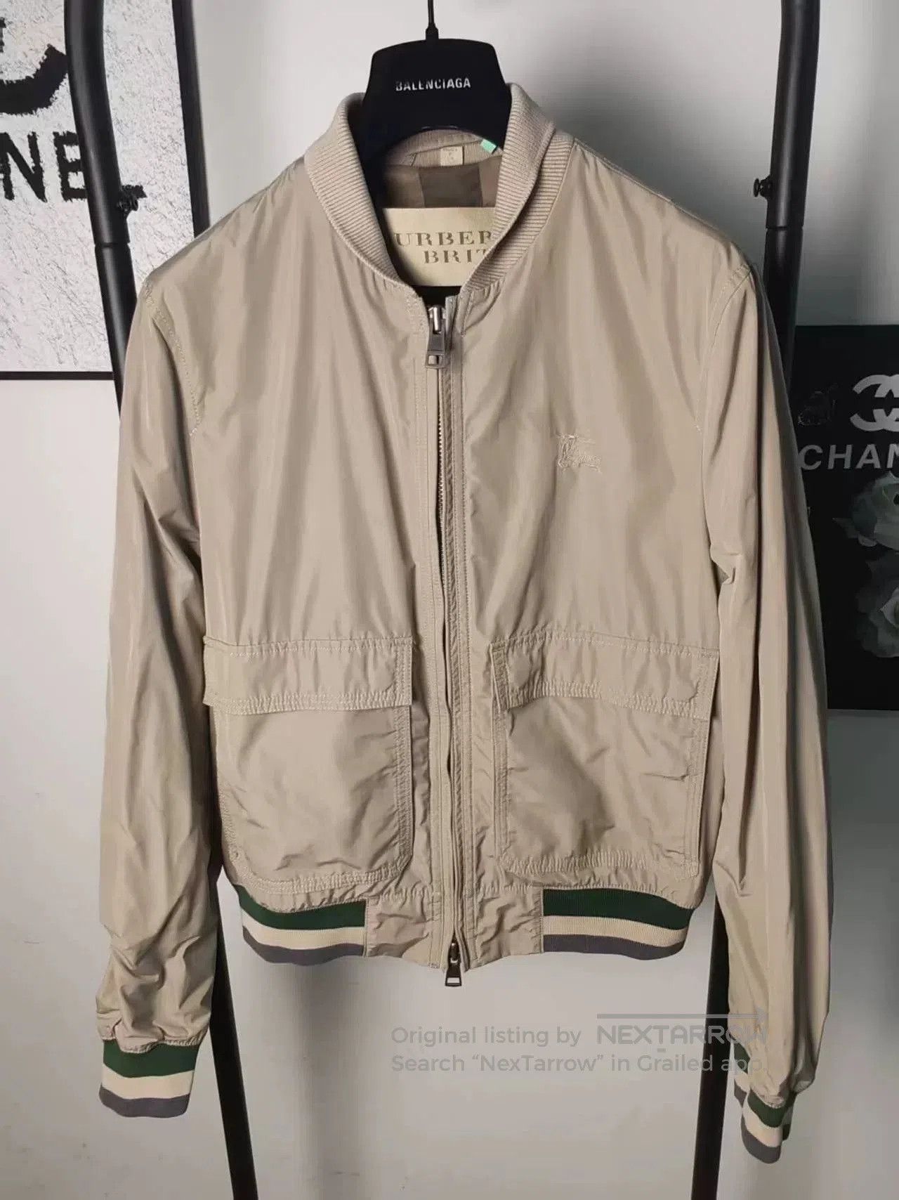 Burberry Burberry Khaki Pilot Jacket with Logo. Size US M / EU 48-50 / 2 - 1 Thumbnail