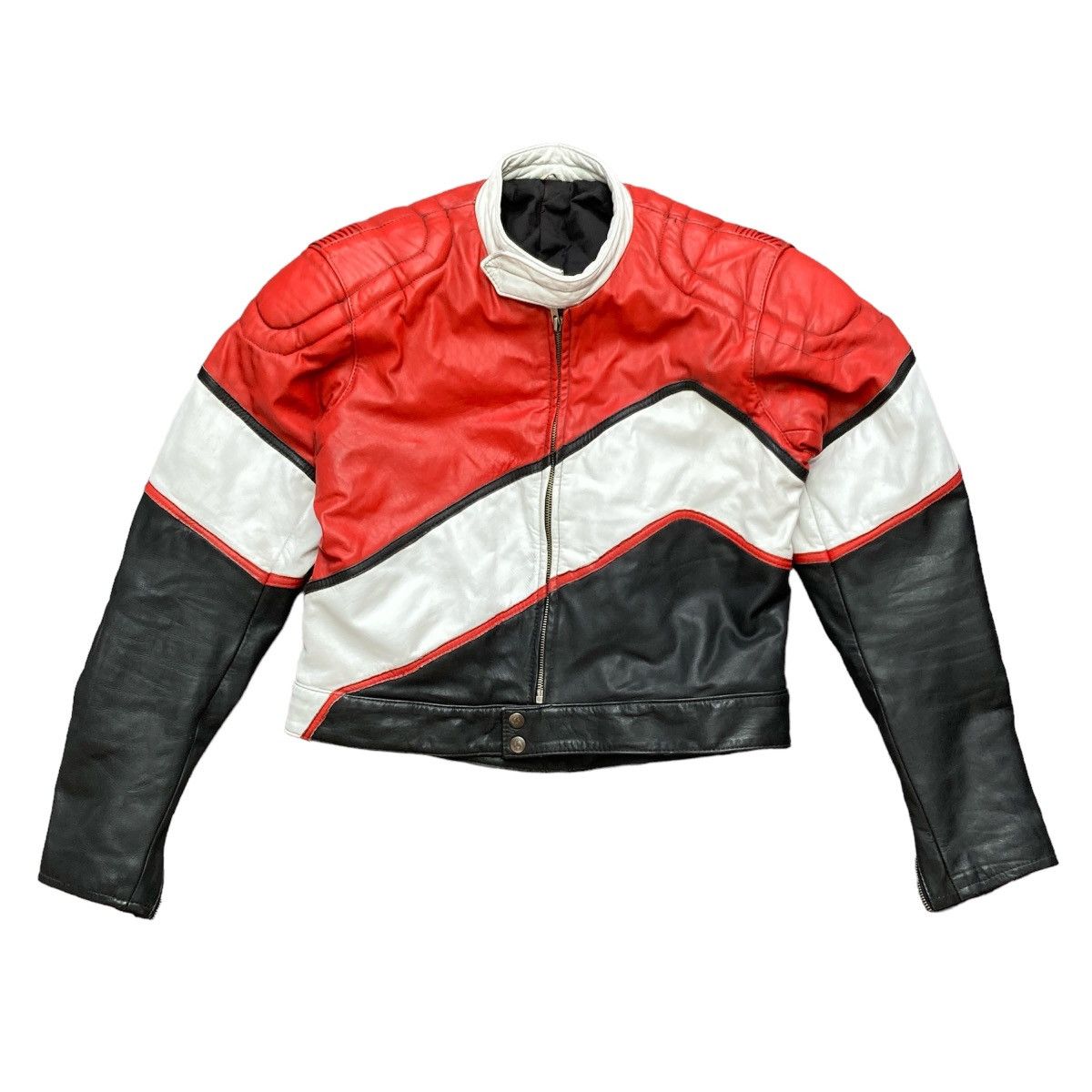 Japanese Brand × Vintage Vintage 90s racing biker leather jacket Size M / US 6-8 / IT 42-44 - 1 Thumbnail