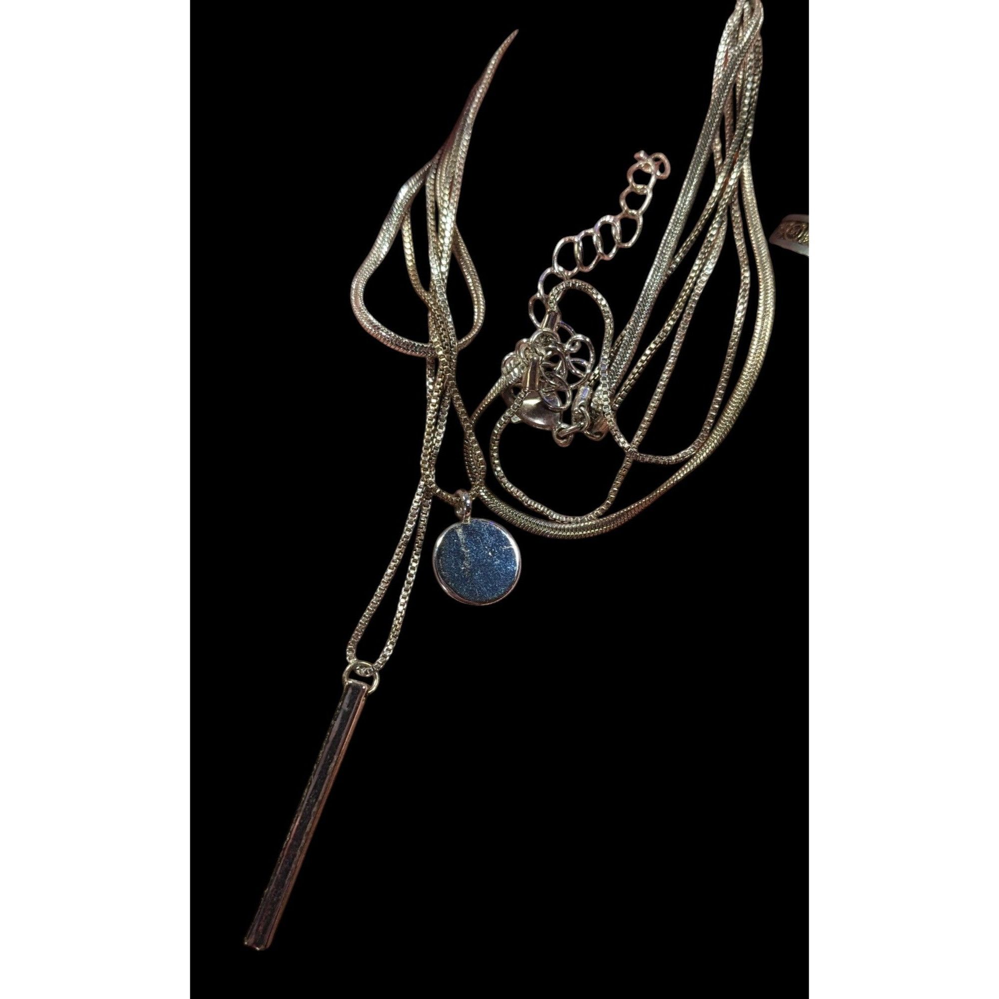 Other Elegant Minimalist Silver Tone Multilayer Charm Necklace Size ONE SIZE - 5 Thumbnail