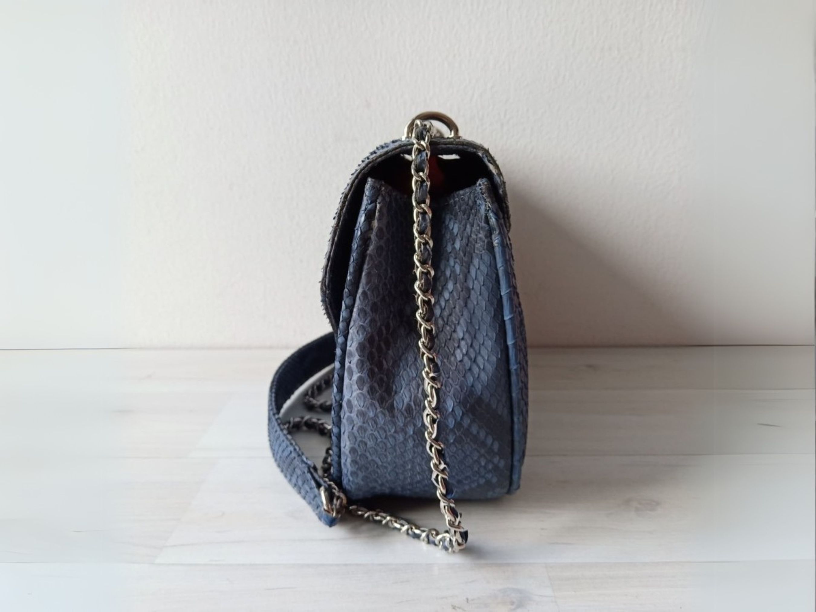 Handmade Dark Gray Python Snakeskin Sling Bag Purse Size ONE SIZE - 3 Thumbnail