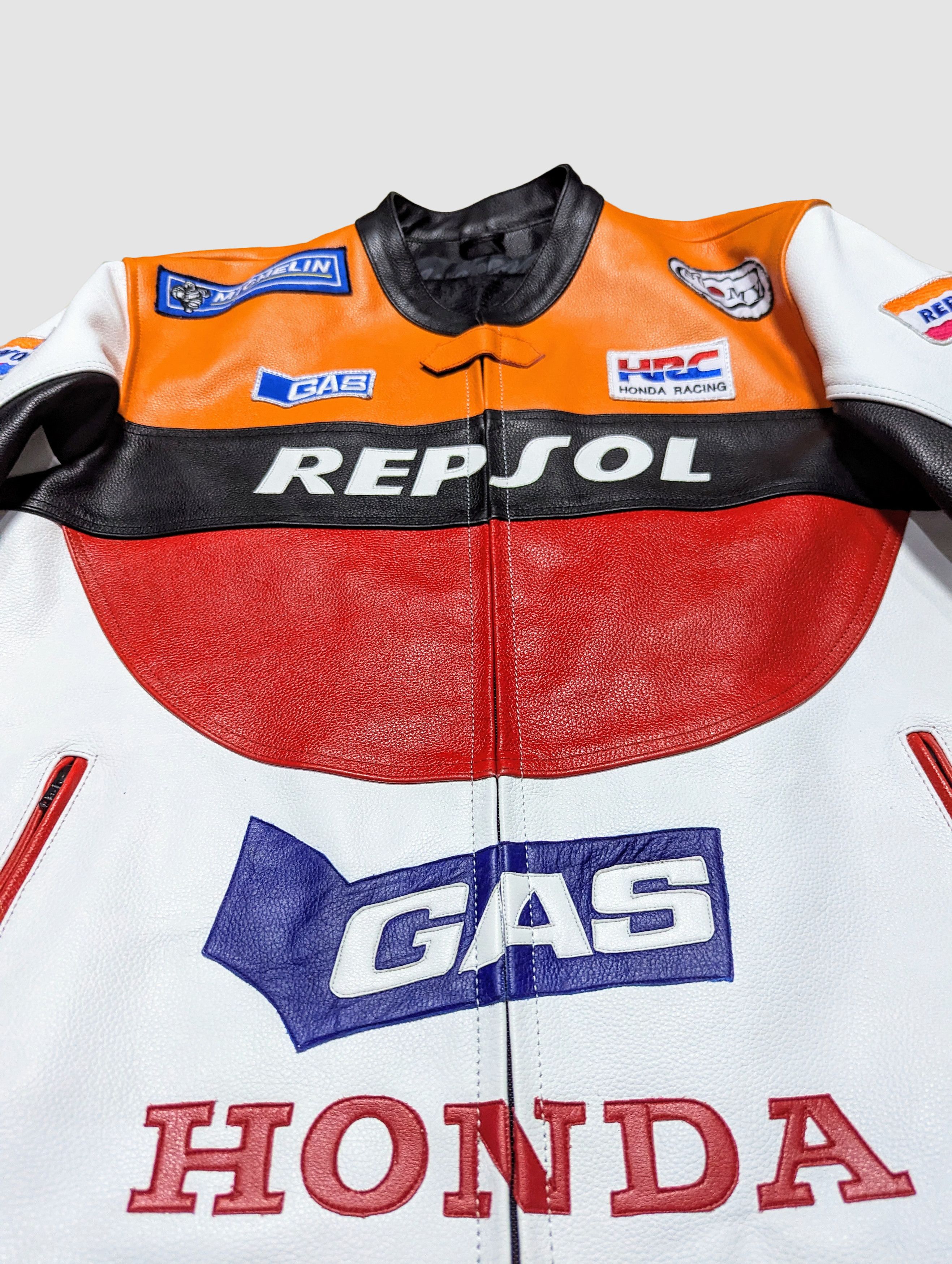 Genuine Leather 🔥Rare HONDA REPSOL racing leather jacket Size US XXL / EU 58 / 5 - 5 Thumbnail