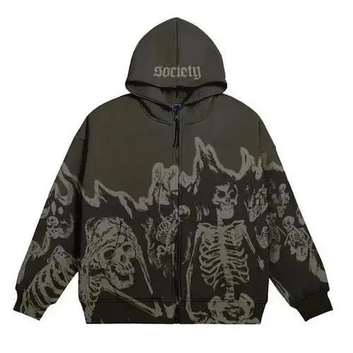 Vintage Gothic Zip Up Long Sleeve