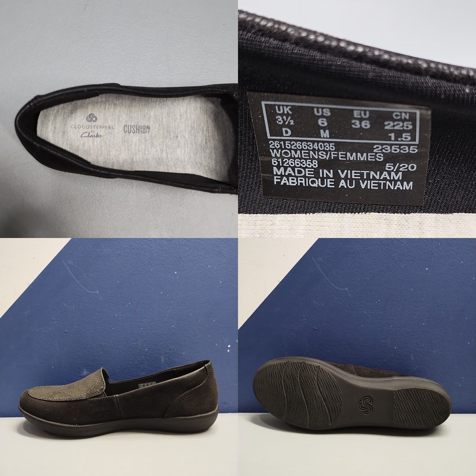 Clarks Clarks Cloudsteppers Ayla River Loafers Women 6M Black Snake Print Slip On Flat Shoes Women Size 6 Size US 6 / IT 36 - 8 Thumbnail