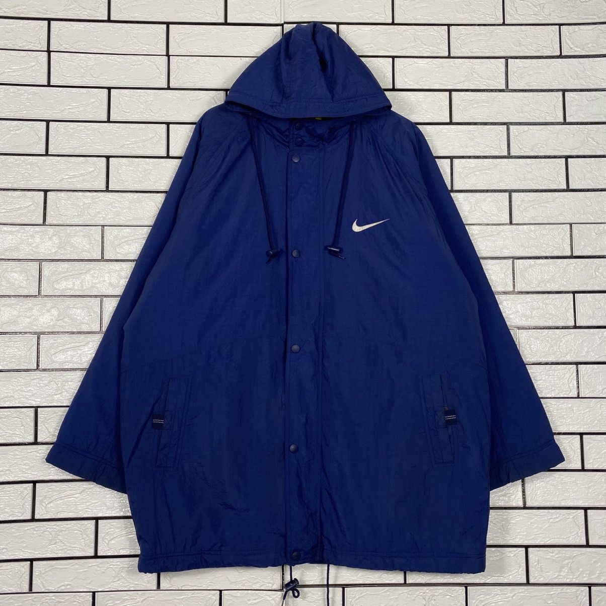 Nike 📌Vintage Nike Jacket Zipper Big Swoosh Blanket Size US L / EU 52-54 / 3 - 3 Thumbnail