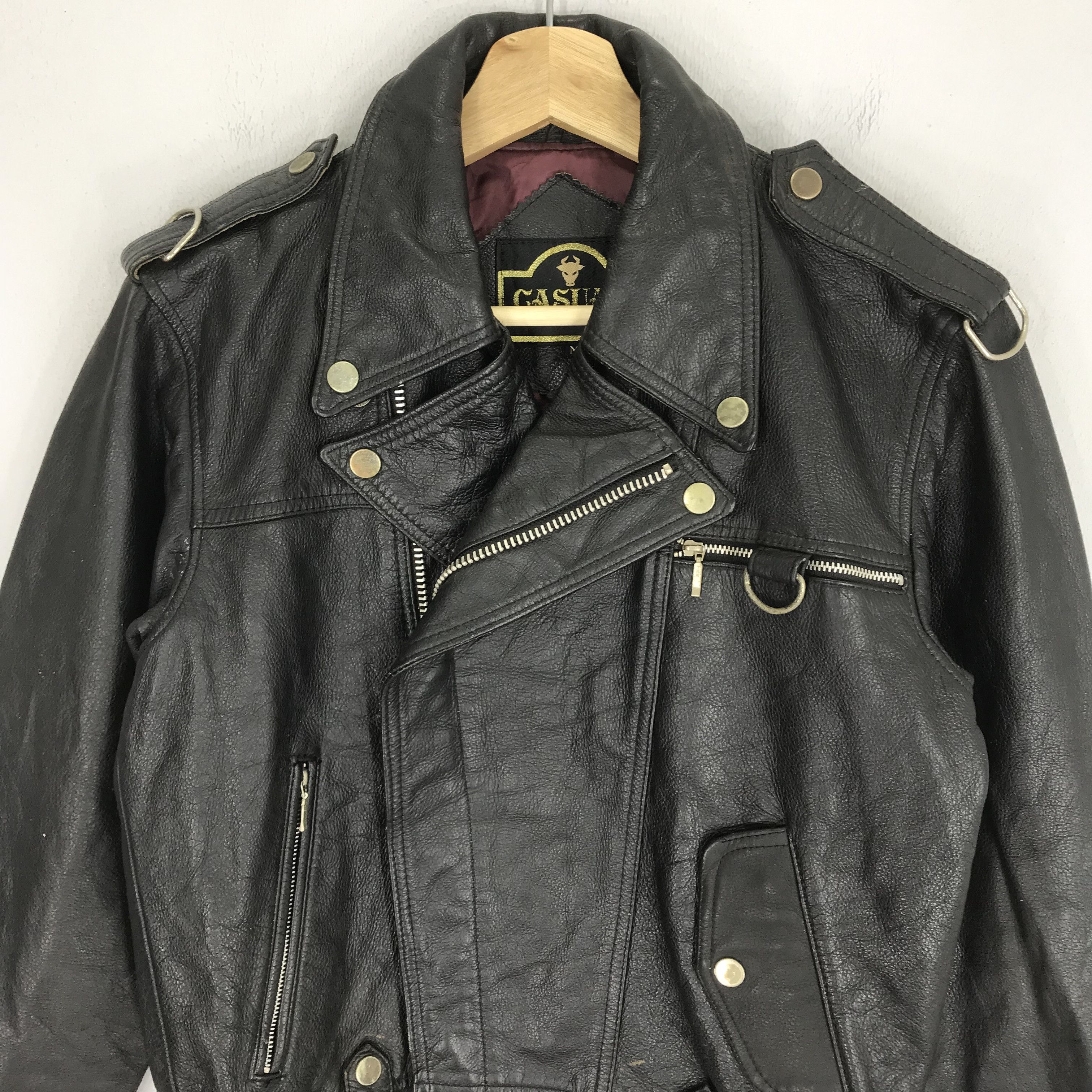 Japanese Brand × Vintage Vintage 90's Casual Leather Jacket Japan Black Double Collar Size US M / EU 48-50 / 2 - 3 Thumbnail