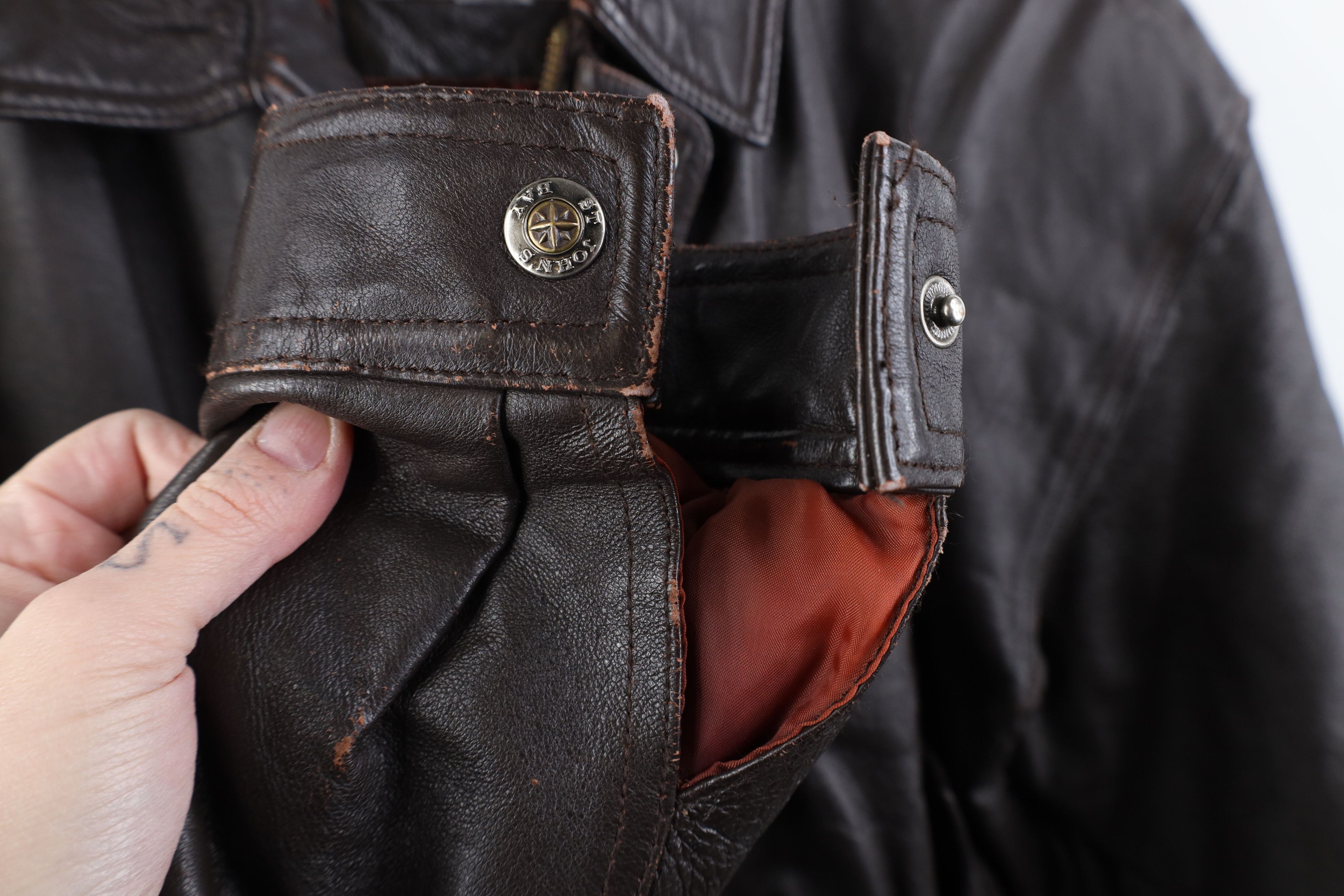 Vintage Vintage 90s Streetwear Leather Flight Bomber Jacket Brown Size US XL / EU 56 / 4 - 7 Thumbnail