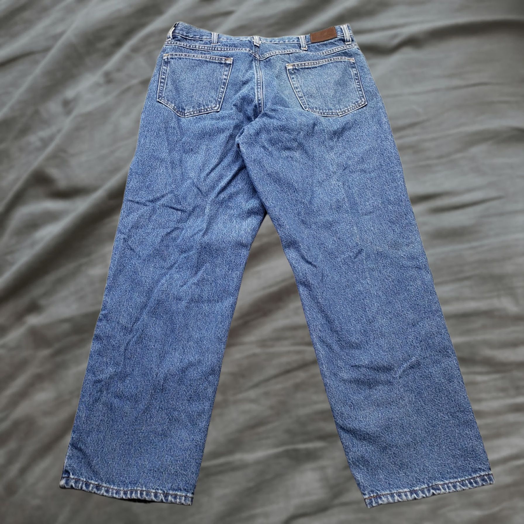 Vintage L.L.Bean Jeans Mens 35x30 Blue Denim Straight Leg 5-Pocket Regular Fit Size 35 Mens Size US 35 - 1 Thumbnail