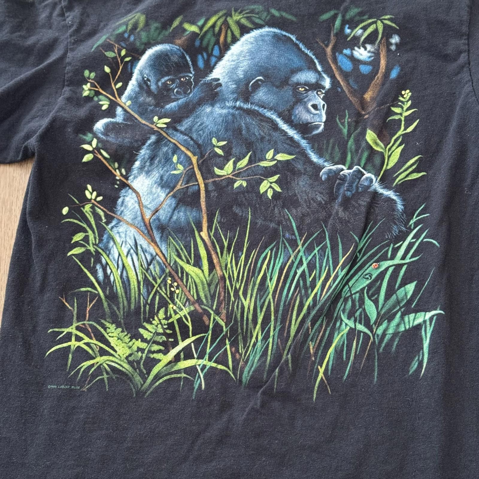 Other Vintage 90s Liquid Blue Rainforest Cafe Gorilla Nature Shirt Size US M / EU 48-50 / 2 - 6 Thumbnail