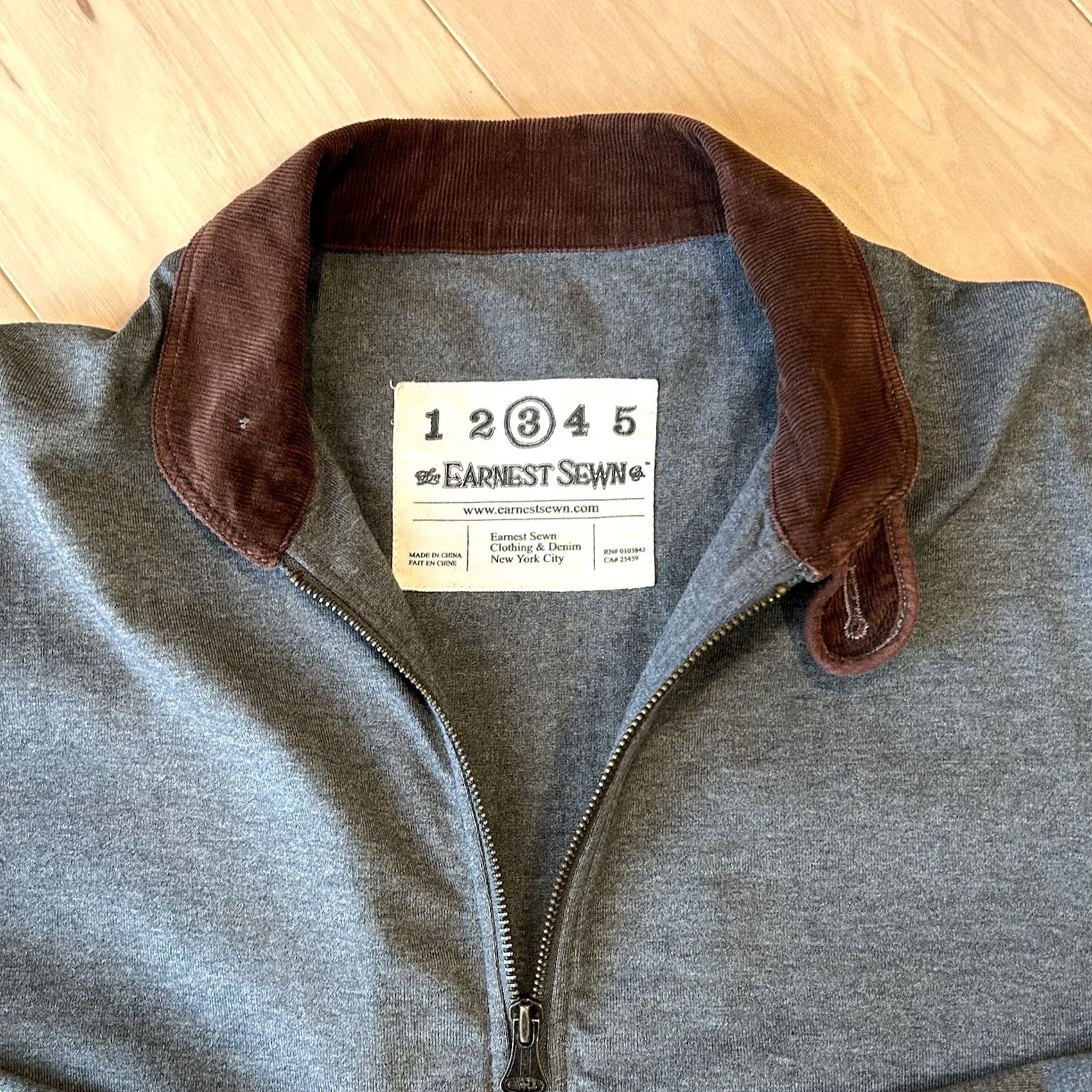 Vintage Earnest Sewn Jacket Mens M Gray Cotton Blend Full Zip Corduroy Collar Pockets Lightweight Casual Workwear Travel Knit Size US M / EU 48-50 / 2 - 3 Thumbnail
