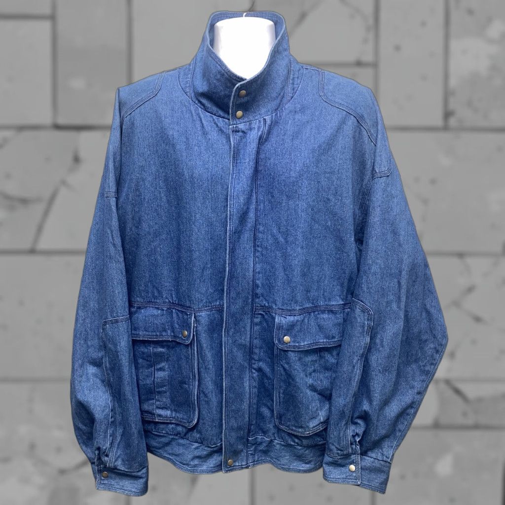 Members Only Members Only Express Mens Denim Jacket Blue Cotton Full Zip 2XT Big & Tall Jean Jacket Casual Men Size US XXL / EU 58 / 5 - 1 Thumbnail