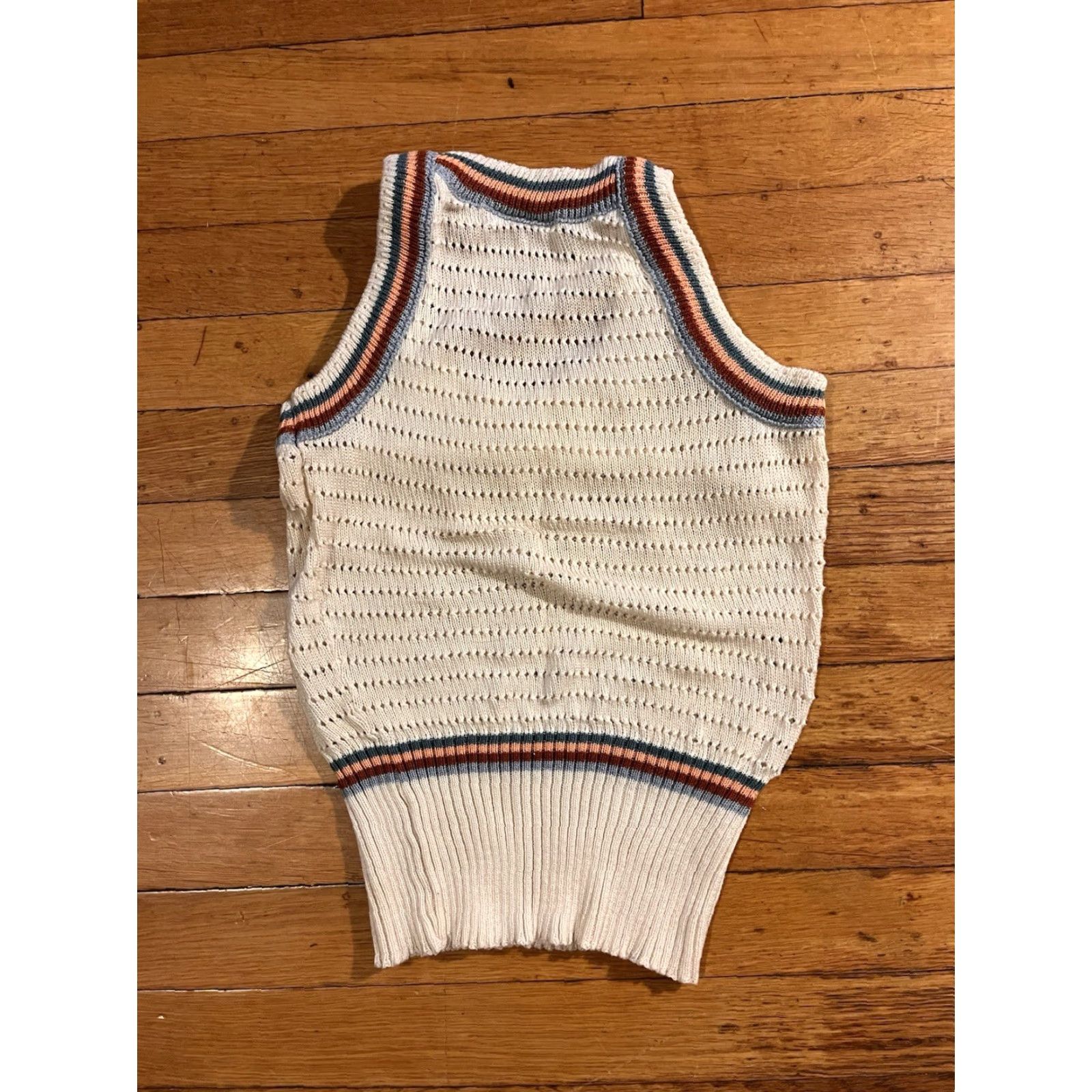 Vintage VINTAGE Kitty Hawk Knit Tank Top Women’s Small Ivory 90s Size S / US 4 / IT 40 - 5 Thumbnail