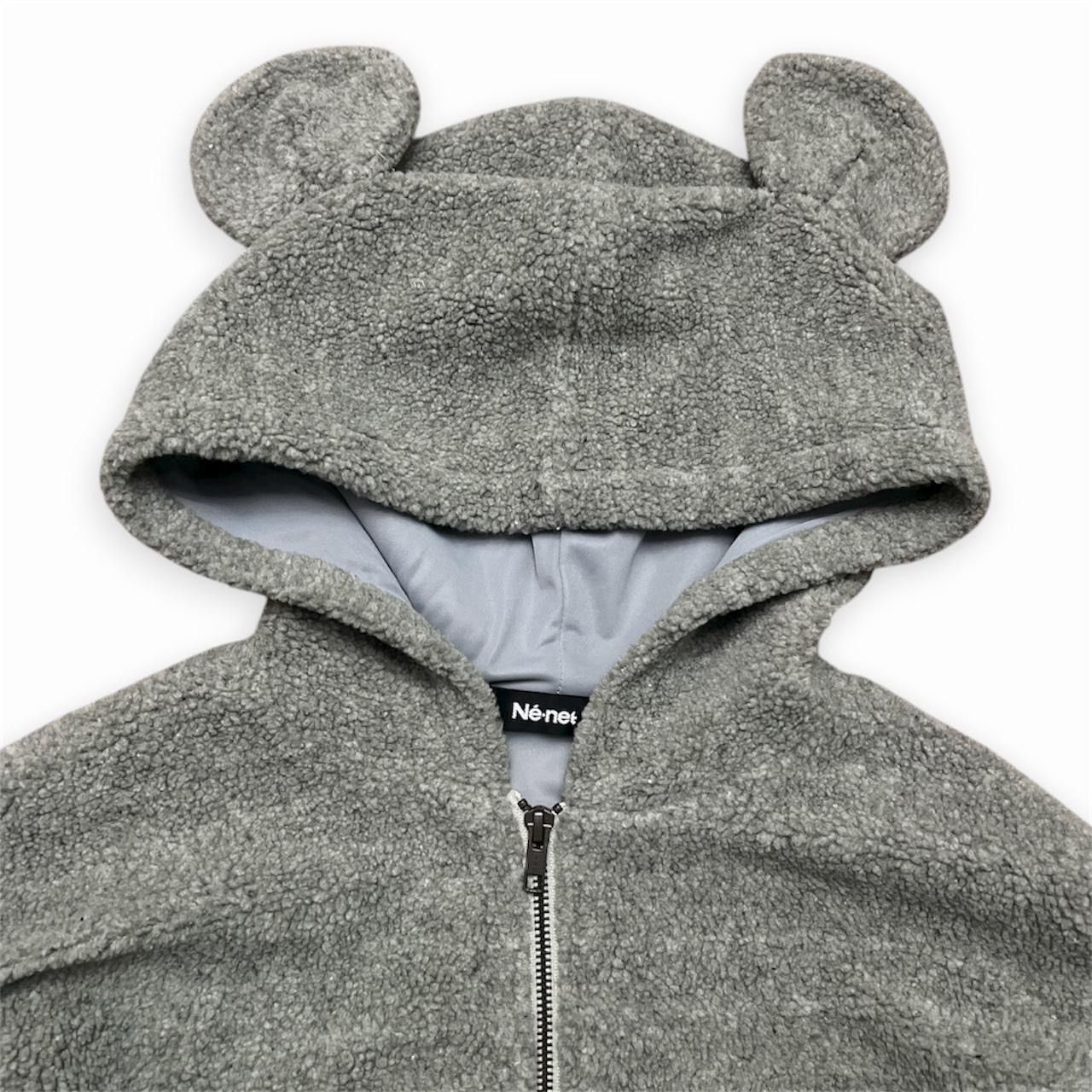 Ne-Net Ne-net Grey Fleece Bear Ear Fur Hoodie Size US L / EU 52-54 / 3 - 2 Thumbnail