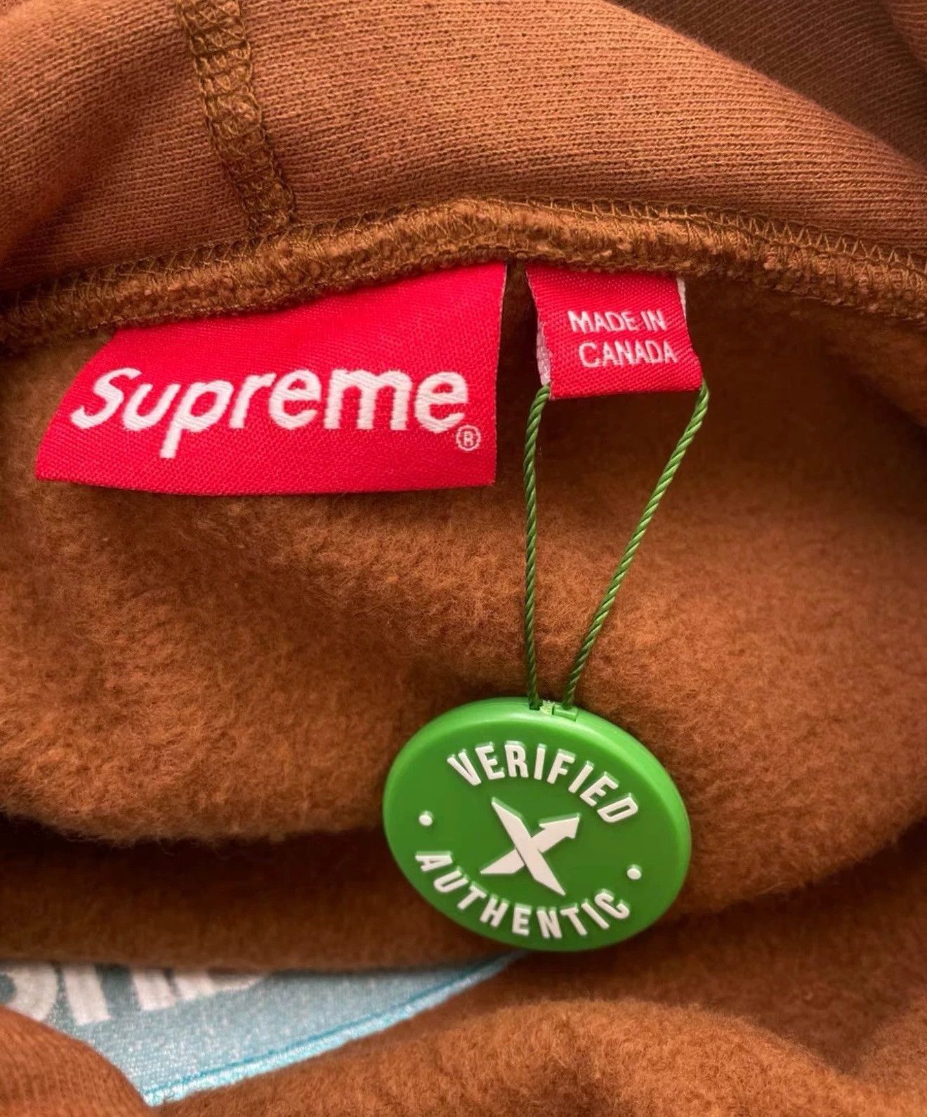 Supreme Brown Hoodie with Drawstrings and Front Pocket - Size M Size US M / EU 48-50 / 2 - 4 Thumbnail