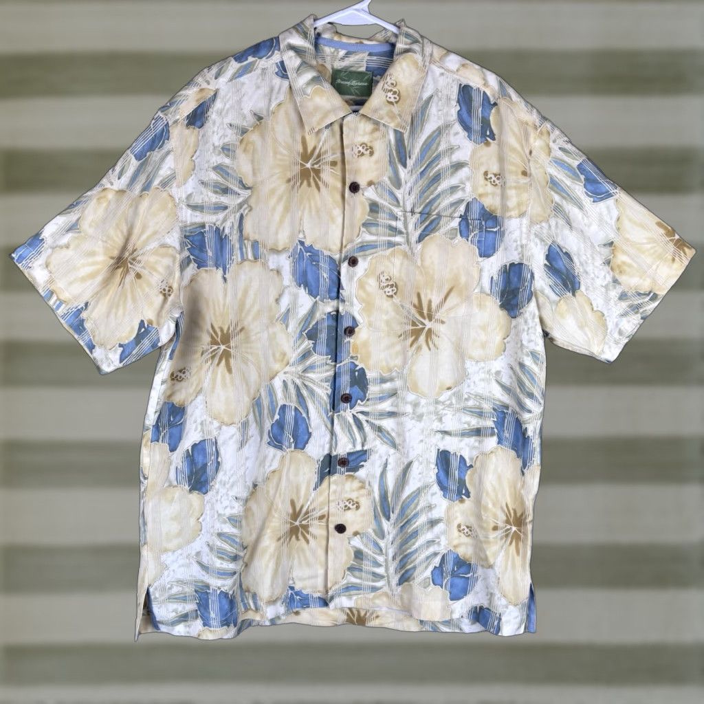 Tommy Bahama Tommy Bahama Hawaiian Shirt Mens L Silk Linen Floral AOP Button-Up Collared Short Sleeve Trendy Beach Size US L / EU 52-54 / 3 - 1 Thumbnail