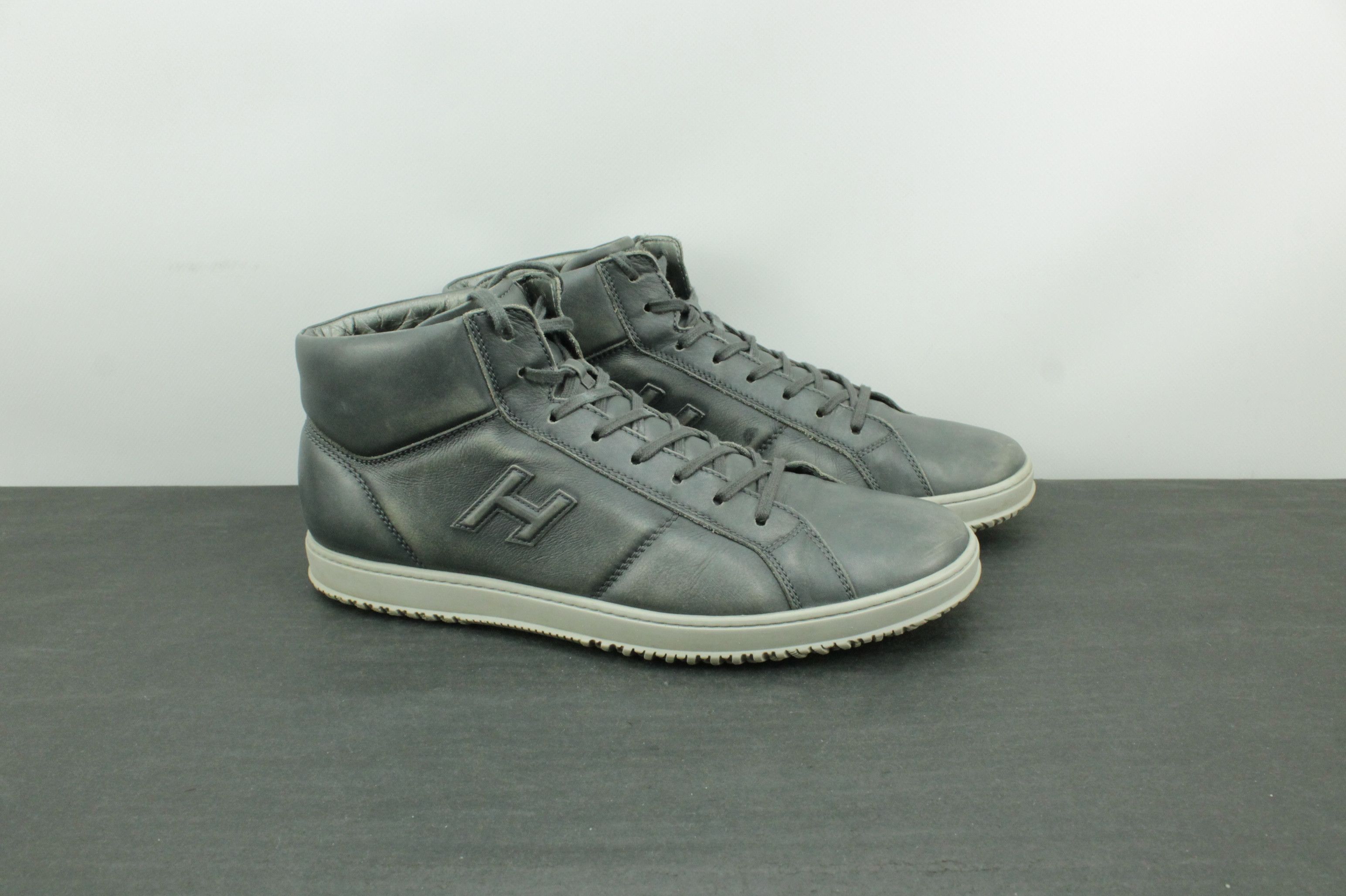 Hogan Hogan Hi-Top Gray Leather Sneakers Size US 10.5 / EU 43-44 - 1 Thumbnail
