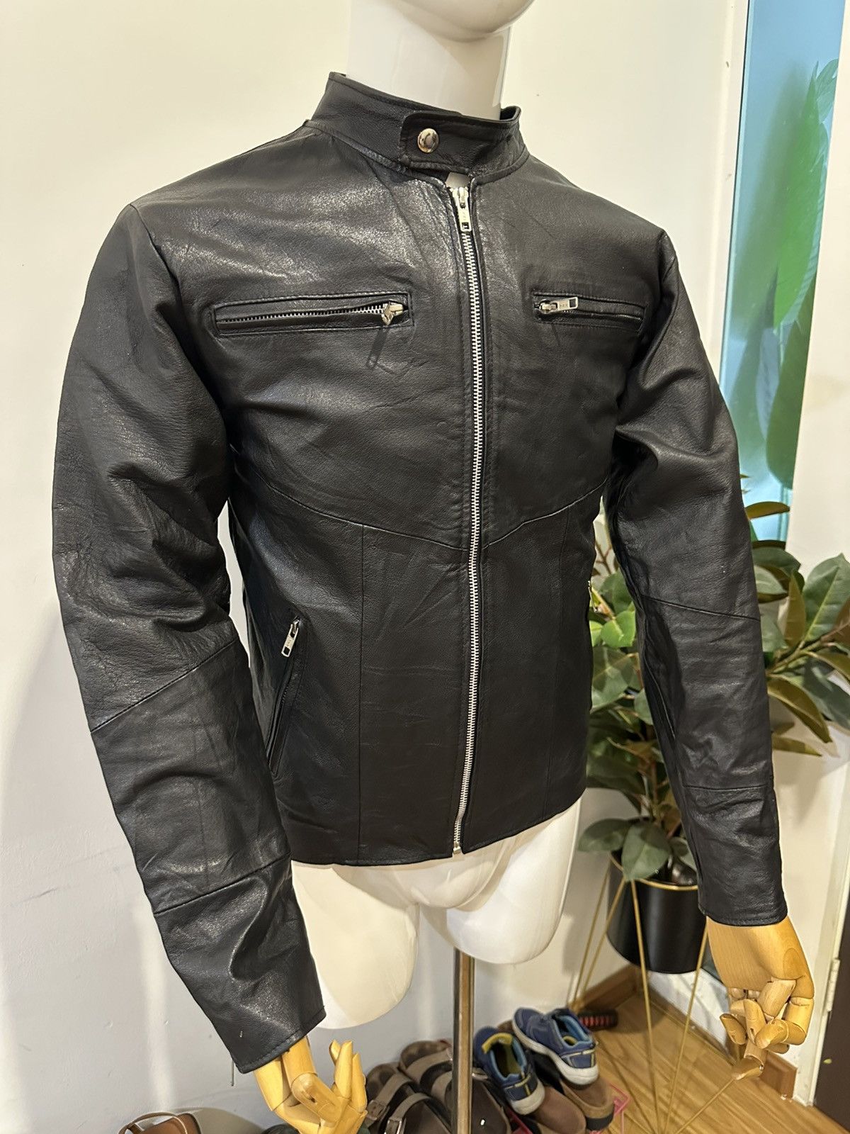 Genuine Leather Vintage Japanese Brand Genuine Leather Zipper Jacket Size US M / EU 48-50 / 2 - 3 Thumbnail
