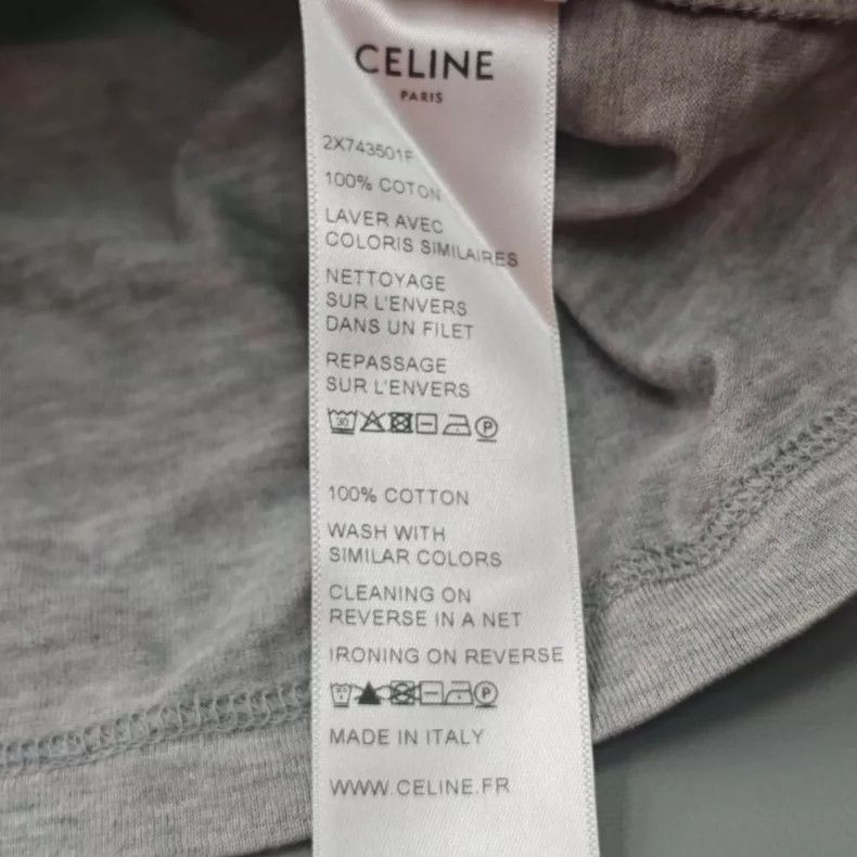 Celine Gray large logo short sleeve T-shirt Size L / US 10 / IT 46 - 7 Thumbnail