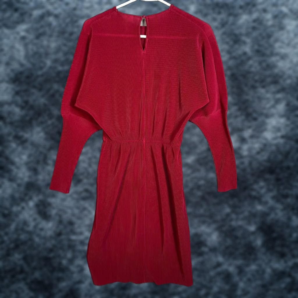 & Other Stories & Other Stories Stockholm Atelier Womens Red Midi Dress Ribbed Long Sleeve 2 A-Line Womens 90s Fashion? Size XS / US 0-2 / IT 36-38 - 1 Thumbnail