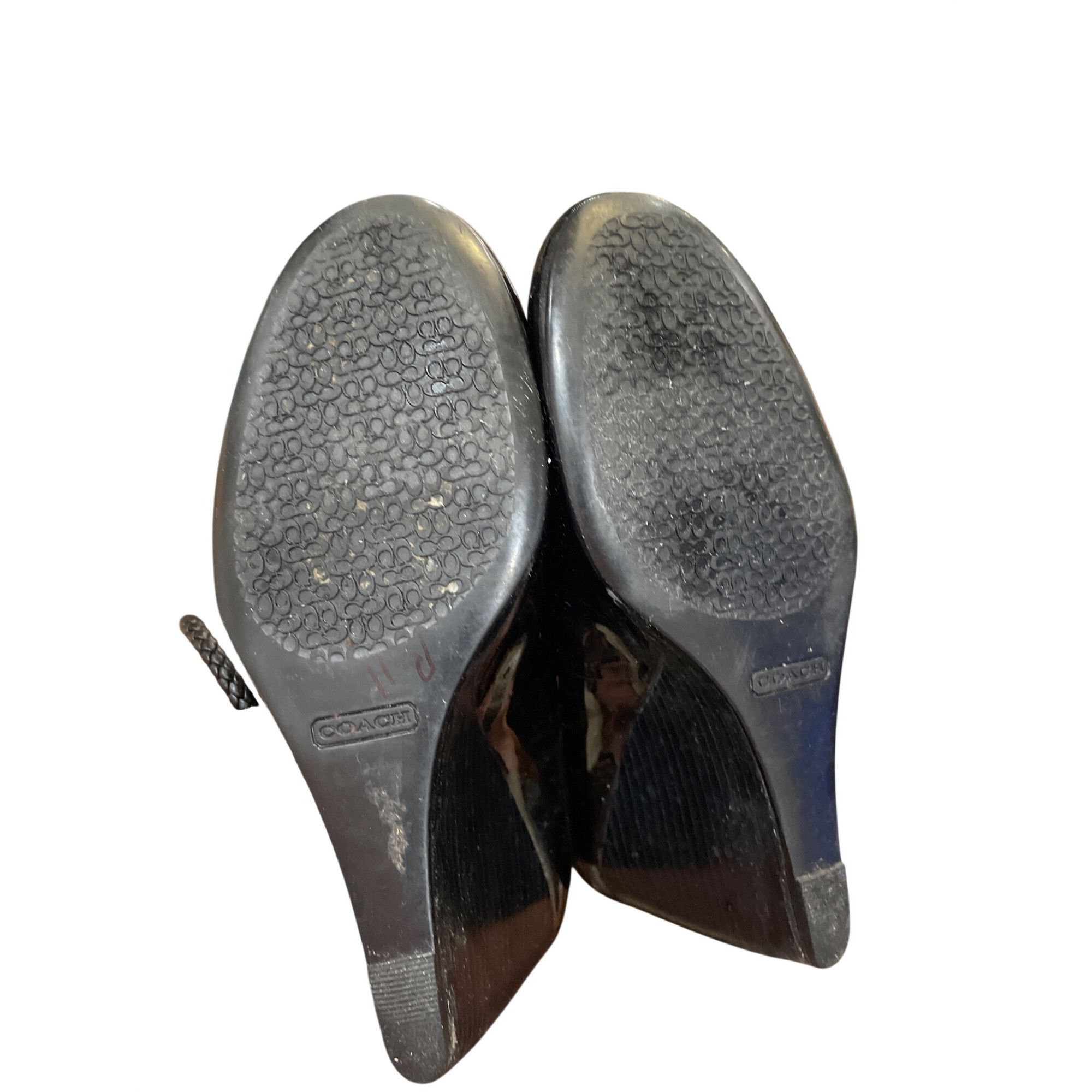 Coach Coach wms black leather patent 3.5" wedge heel shoes sz 8.5B Size US 8.5 / IT 38.5 - 5 Thumbnail