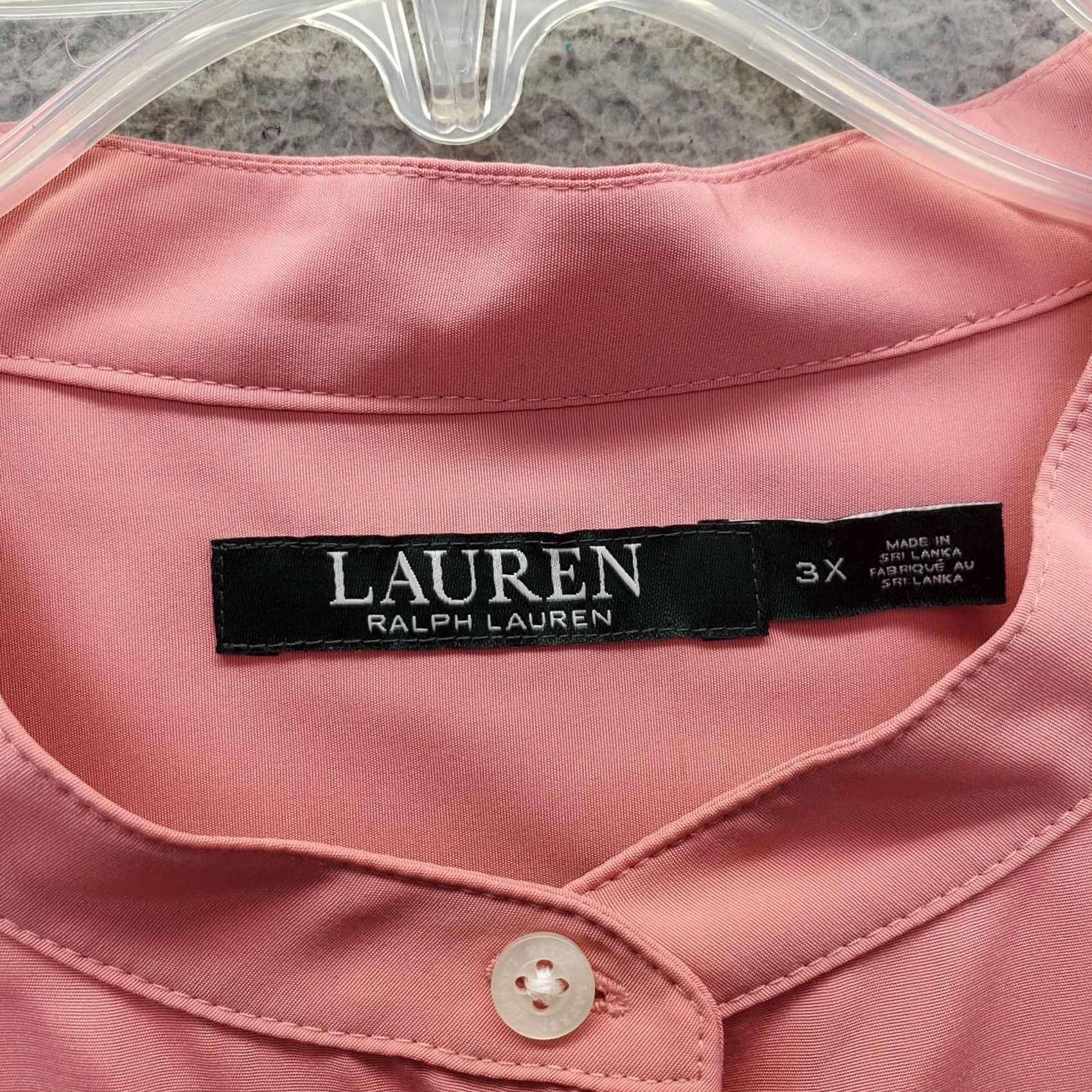 Ralph Lauren Lauren Ralph Lauren Shirt Women 3X Pink Long Sleeve Button Front Band Collar Size XXL / US 16-18 / IT 52-54 - 6 Thumbnail