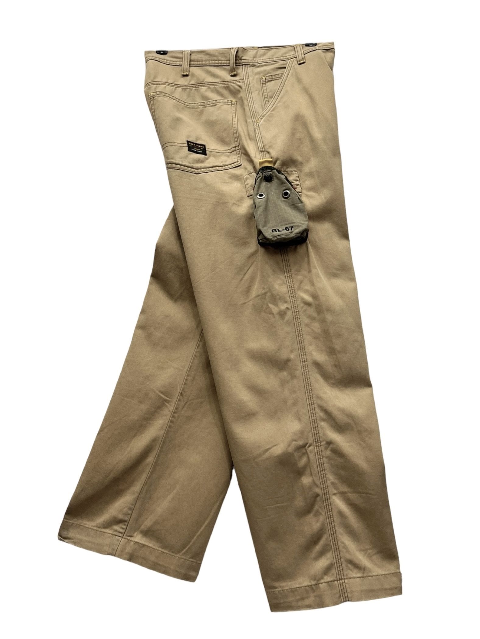 Polo Ralph Lauren 🔥Vintage Y2K RALPH LAUREN Cell Phone Carpenter Baggy Chino Size US 31 - 2 Thumbnail