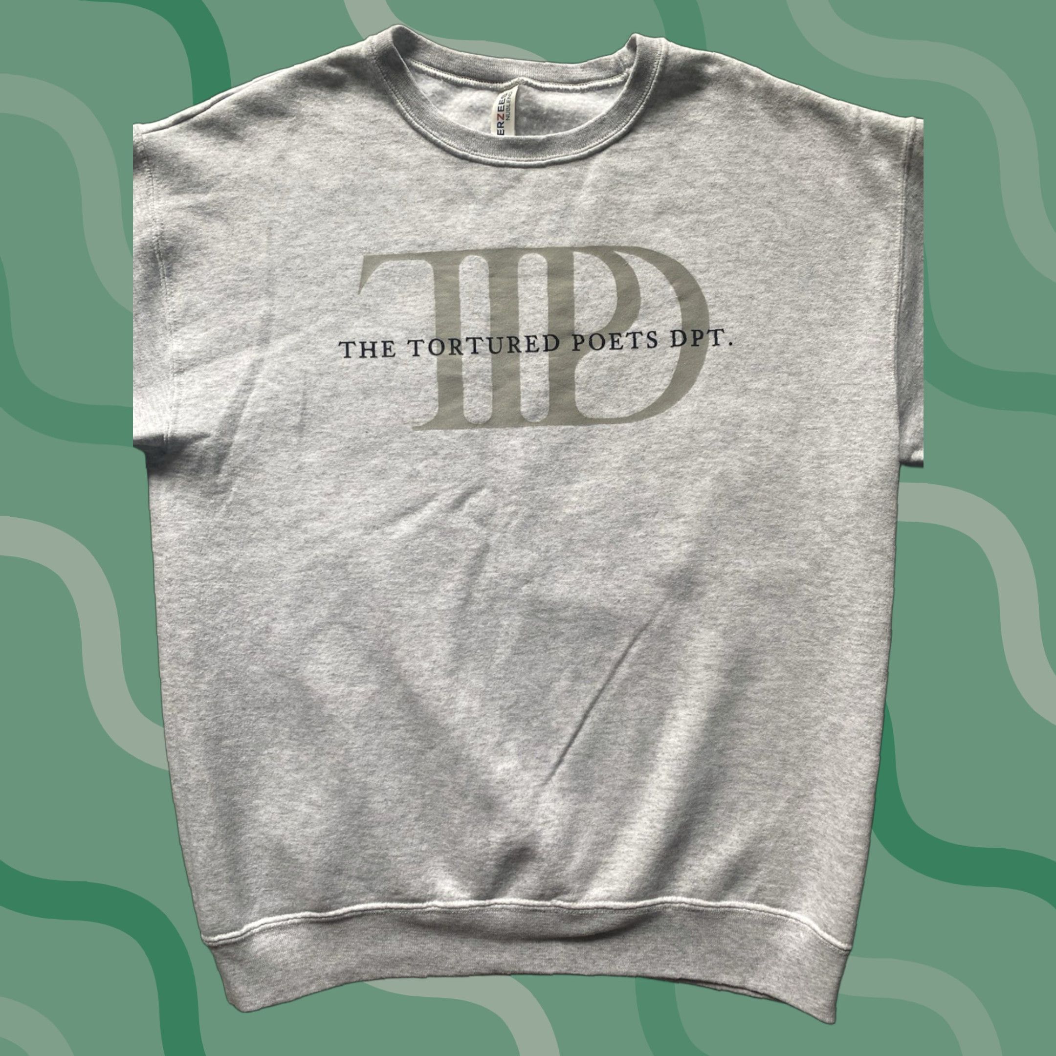 Jerzees Tortured Poets Sweatshirt Crewneck Gray Mens M Taylor Swift The Manuscript JERZEES Sweatshirt Pullover Long Sleeve Size US M / EU 48-50 / 2 - 1 Thumbnail