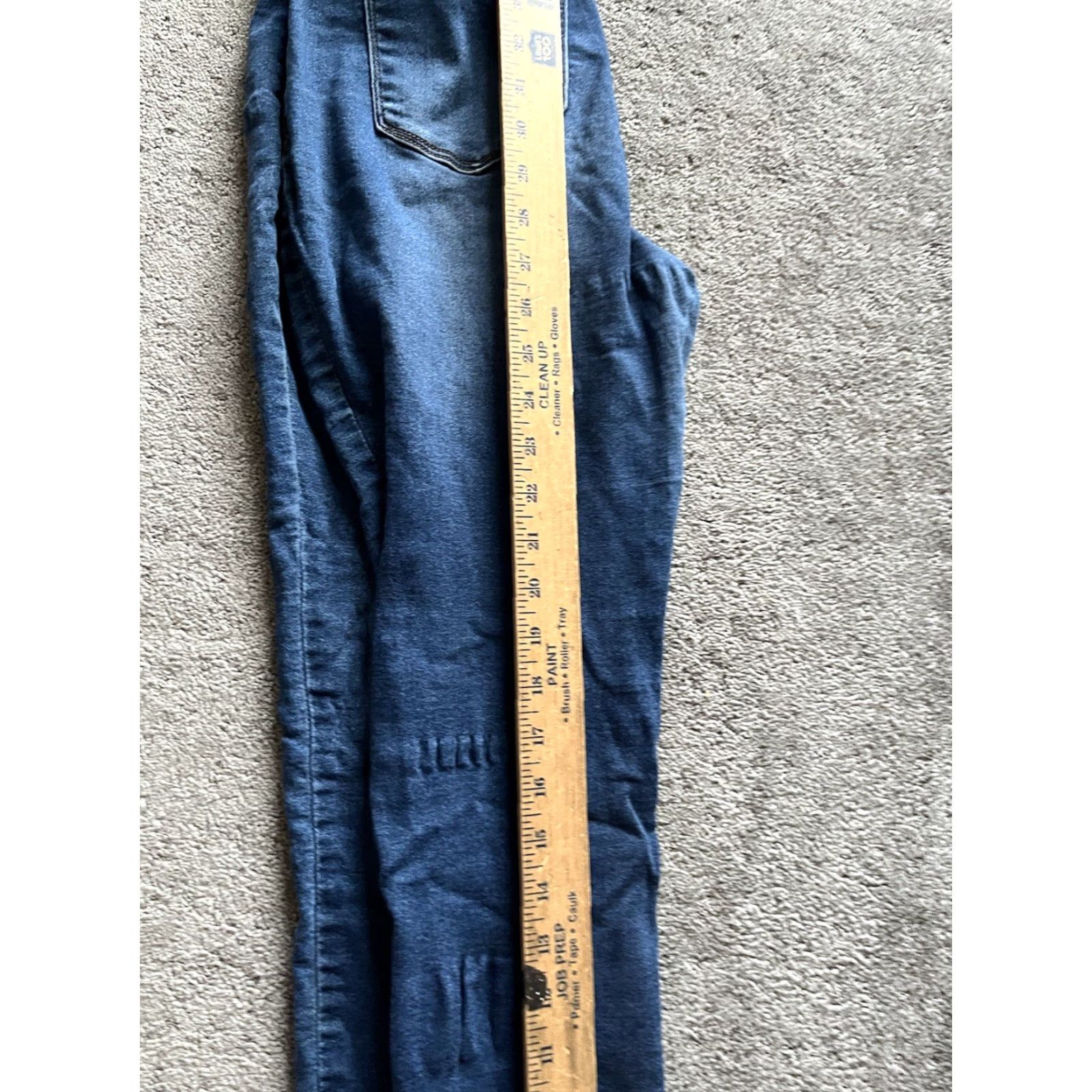 Vintage D.Jeans Womens Jeans Skinny Mid Rise Stretch Cotton Blend Solid Blue 12 Regular Belt Loops 5-Pocket Denim Size 34" / US 12 / IT 48 - 6 Thumbnail