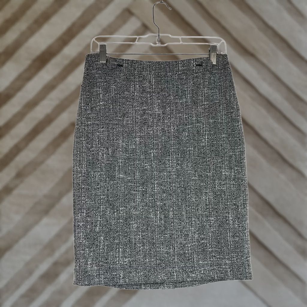 Ann Taylor ANN TAYLOR BLACK TEXTURED LINED PENCIL SKIRT WOMEN'S 4 Size 27" / US 4 / IT 40 - 1 Thumbnail
