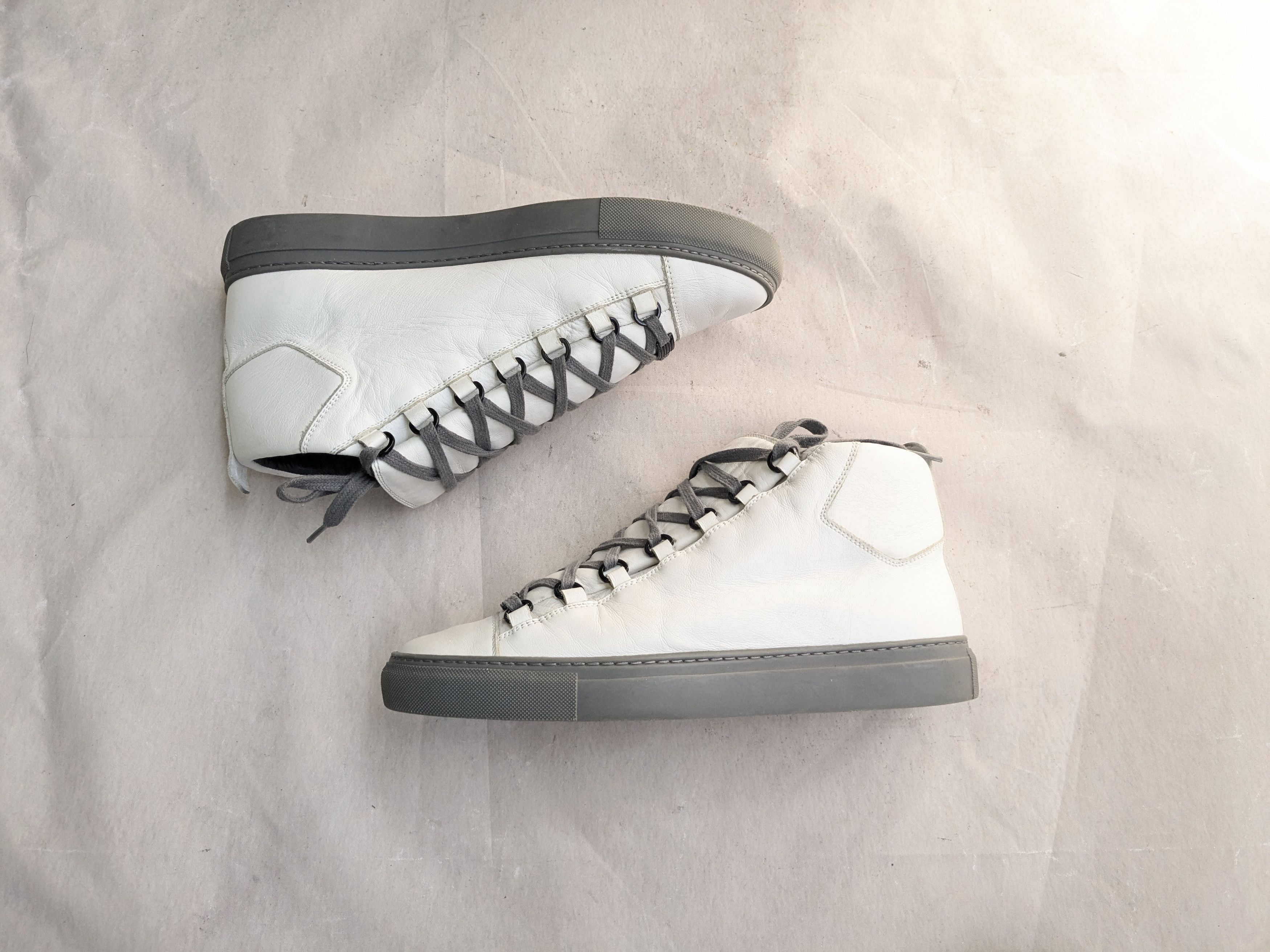 Balenciaga Arena Sneakers White Gray High Tops