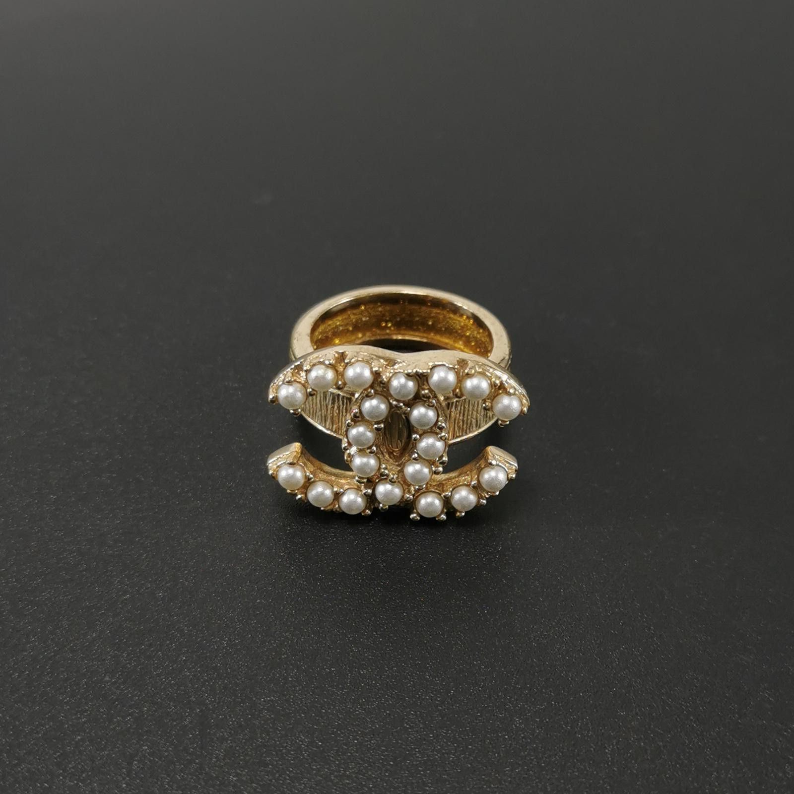 Chanel Chanel Imitation Pearl Double C Logo Ring Size 15 -z2505 Size ONE SIZE - 7 Thumbnail
