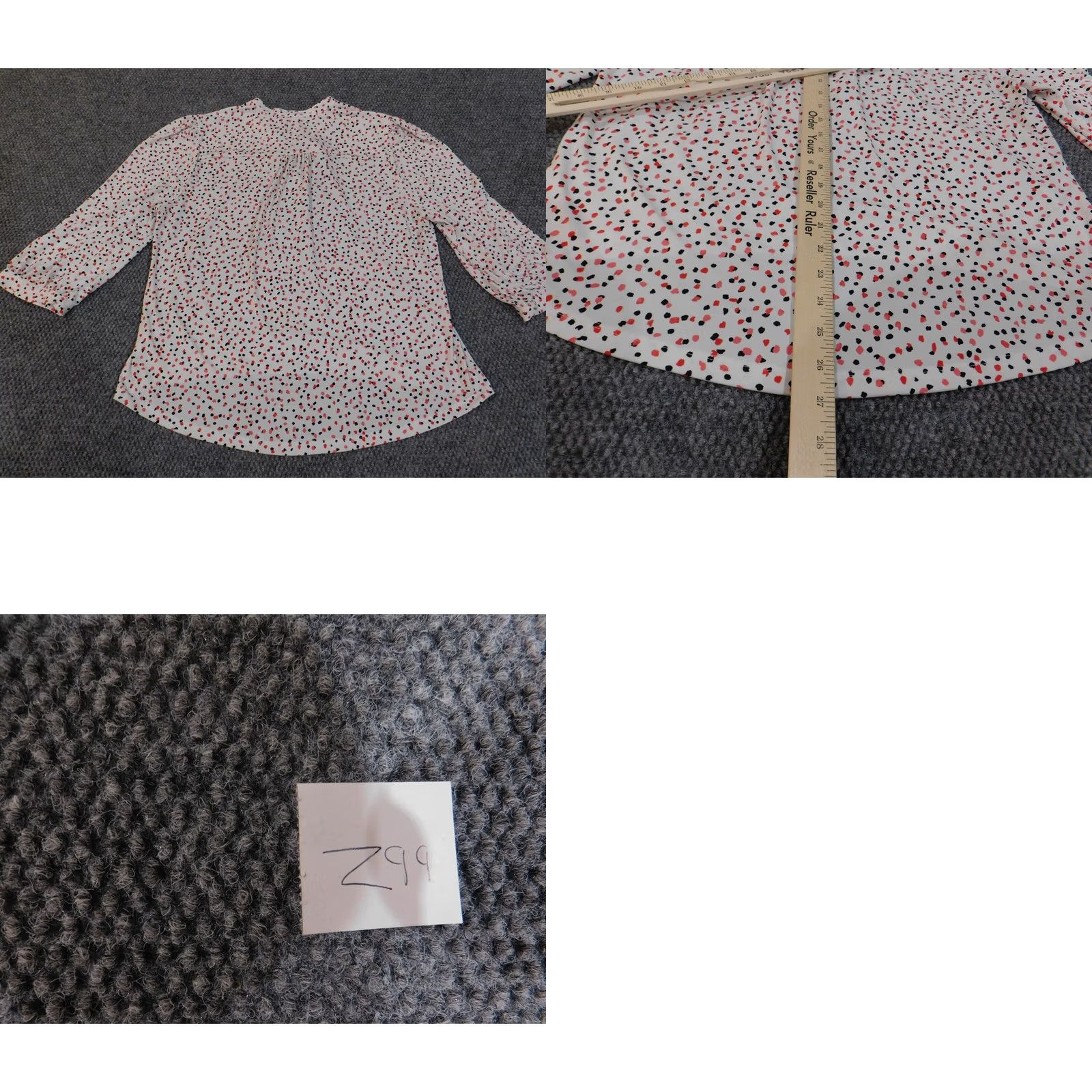 Karl Lagerfeld Karl Lagerfeld Blouse Women Top M White Dots Knit V-Neck Button Pullover Casual Size M / US 6-8 / IT 42-44 - 9 Thumbnail
