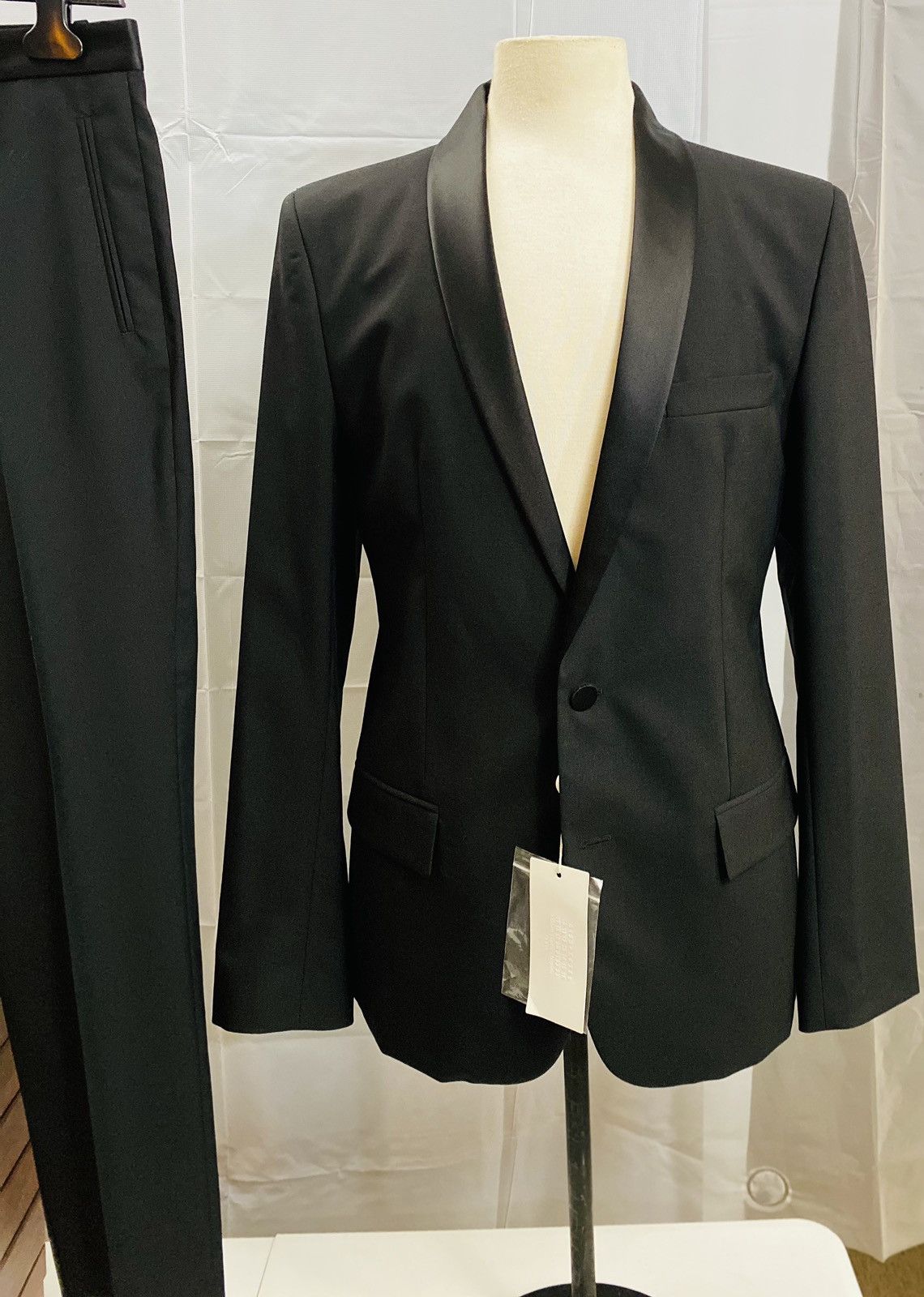 Maison Margiela Maison Margiela 🇮🇹 Black Wool Shawl Lapel 2-btn Tux 50R NWT Size 40R - 17 Thumbnail