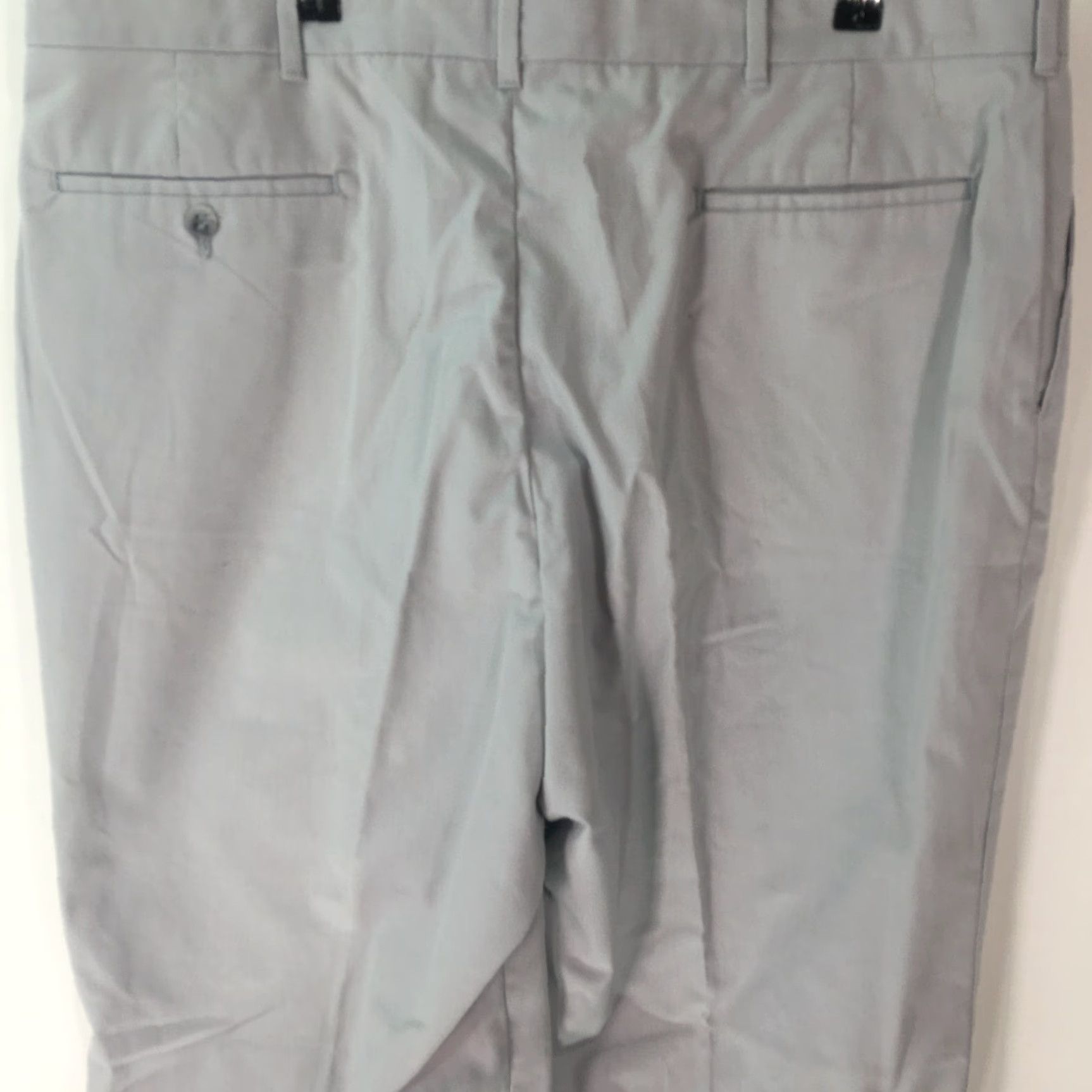 Haggar Haggar Mens Chino Pants Flat Front Gray 38 X30 Regular Waist Belt Loops 9in Leg Opening Polyester Stretch Casual Business Size US 38 / EU 54 - 4 Thumbnail