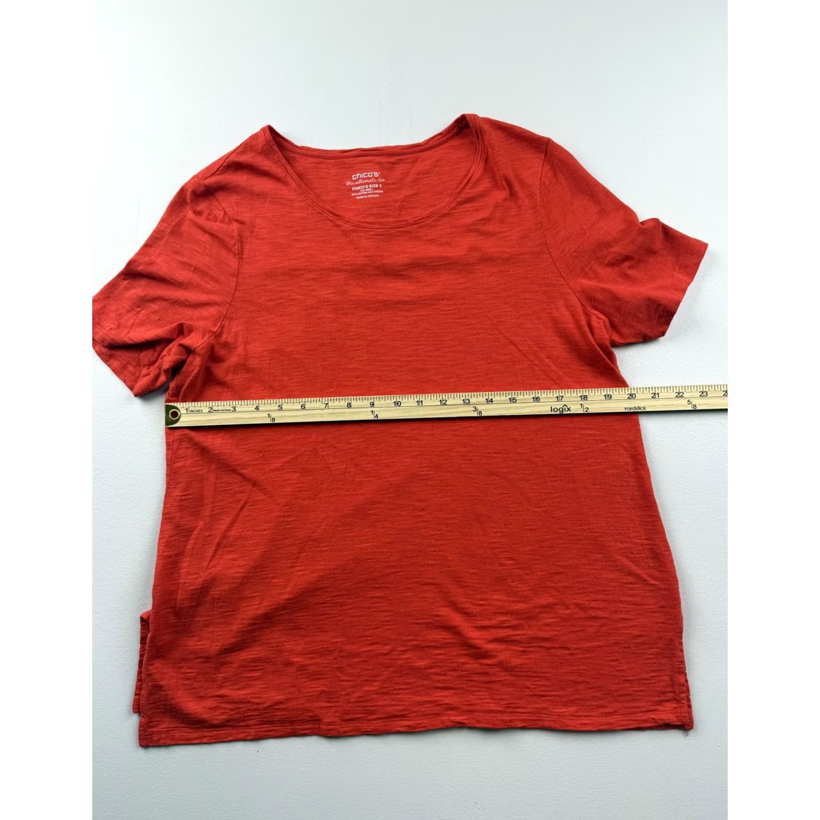 Vintage Chico's Shirt Womens Large Red Ultimate Tee Scoop neck Short Sleeve Top Size L / US 10 / IT 46 - 5 Thumbnail