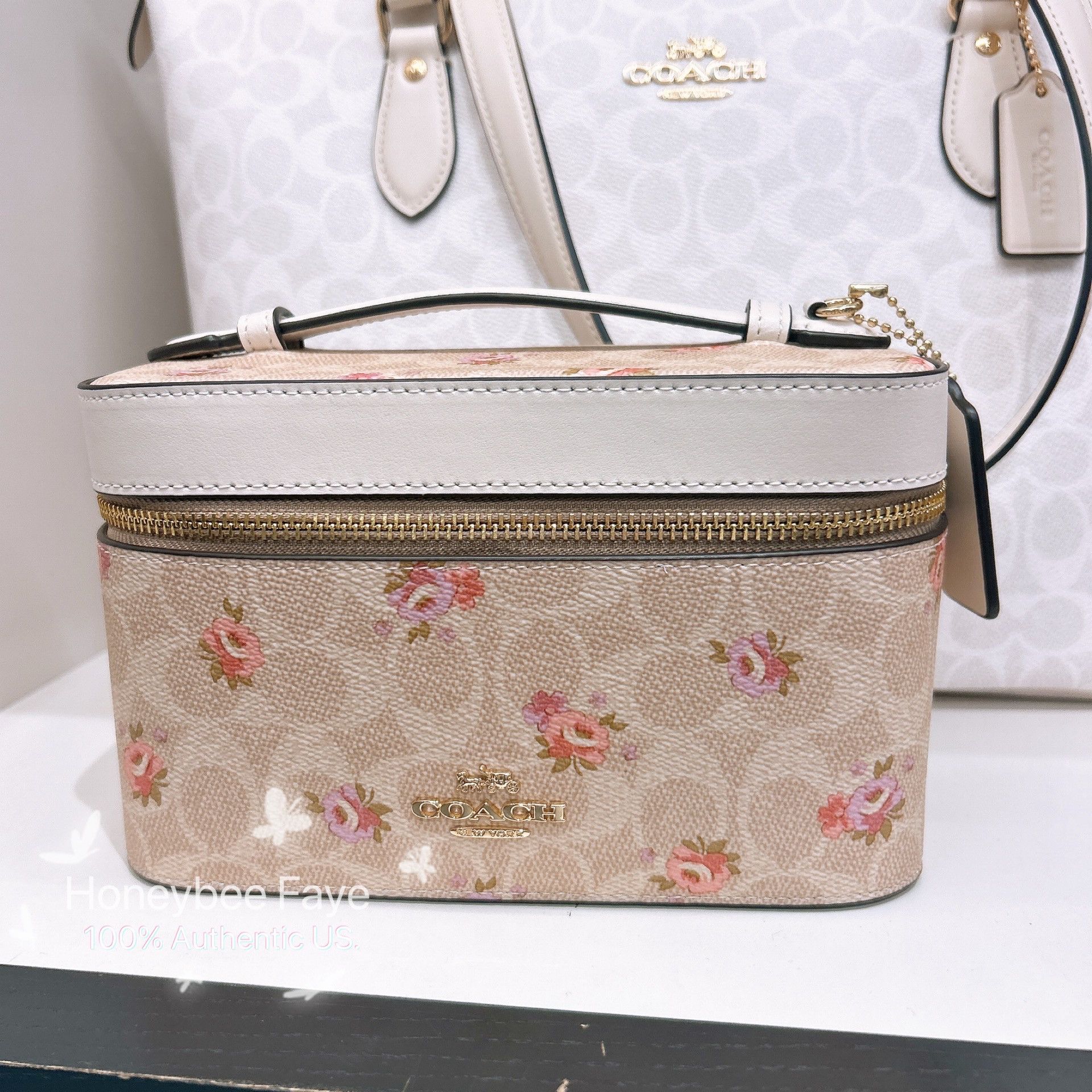 Coach Cosmetic Case In Signature Canvas With Floral Print CAP14 Size ONE SIZE - 2 Thumbnail