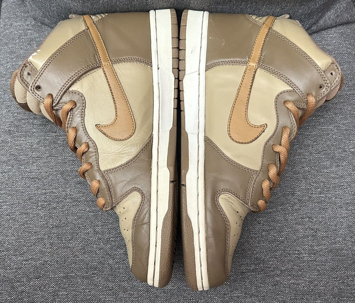 Nike Vintage 2003 Nike Dunk High “UNSTUSSY” Hay Maple Taupe Size US 10 / EU 43 - 3 Thumbnail